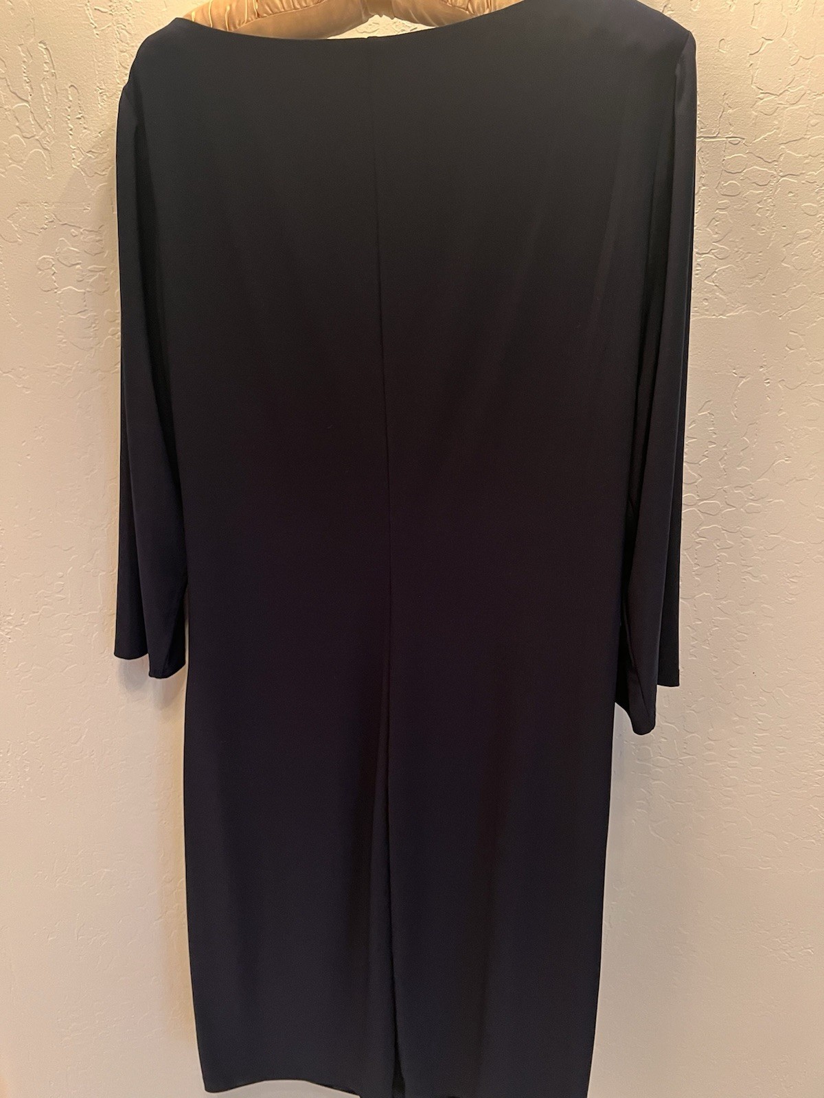 NWT Anne Klein Navy Machine Washable Dress Size 16 With 3/4 Length Sleeves