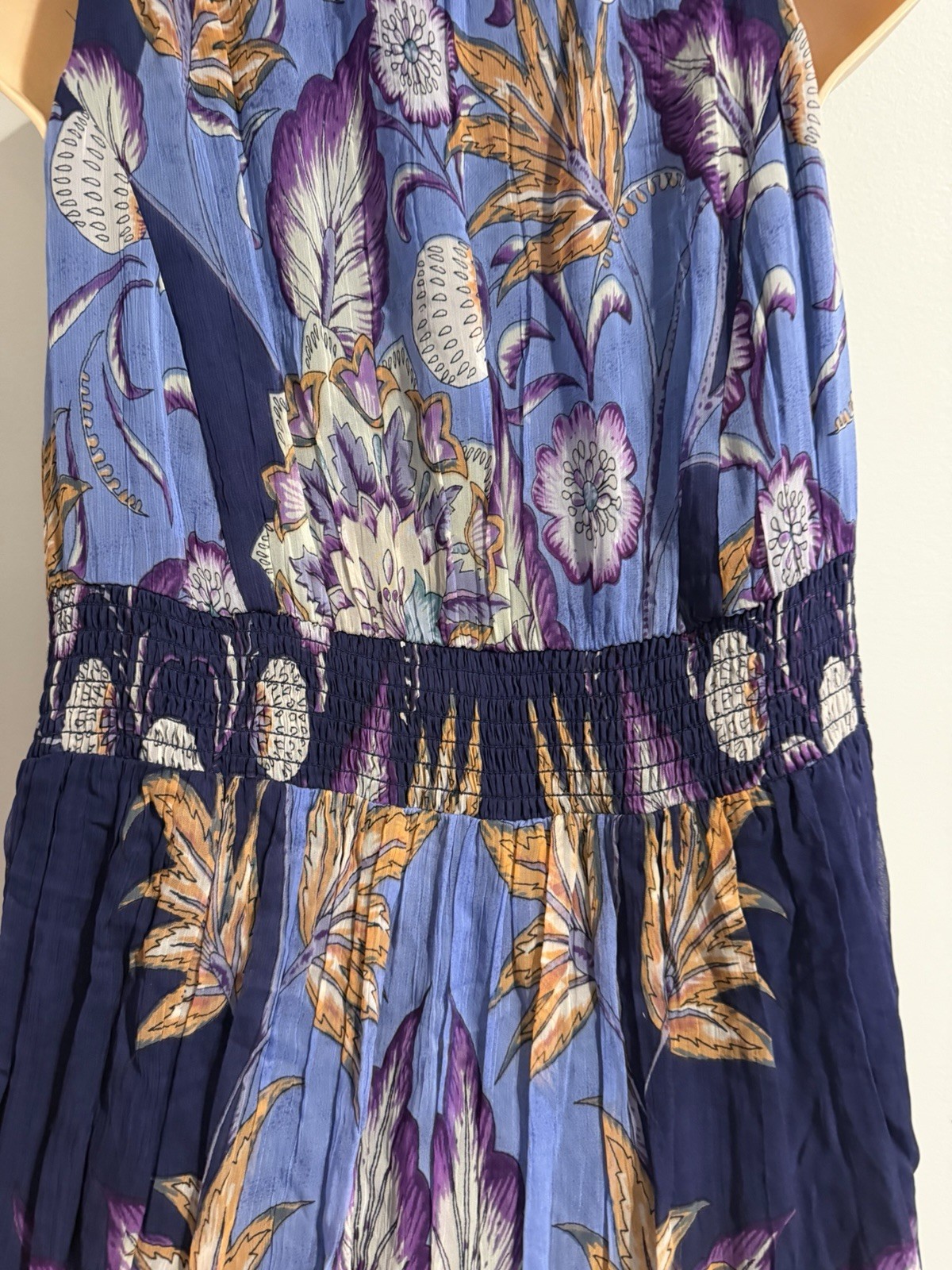 Soft Surroundings Fiji Chiffon Floral Sleeveless Maxi Dress size PM