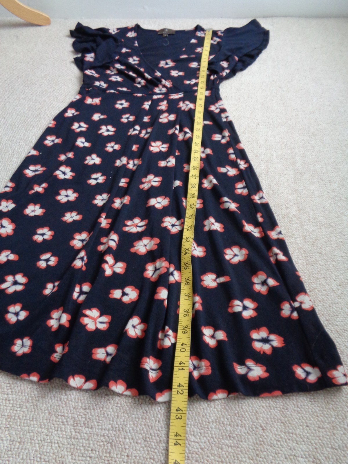 FENN WRIGHT MANSON Black Pink Floral Jersey Dress UK Size 10 Summer Casual