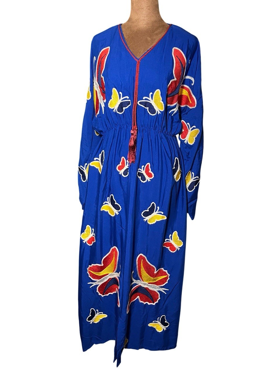 NEVER WORN Handmade In Egypt Butterfly Dress With Bell Sleeves- Small
