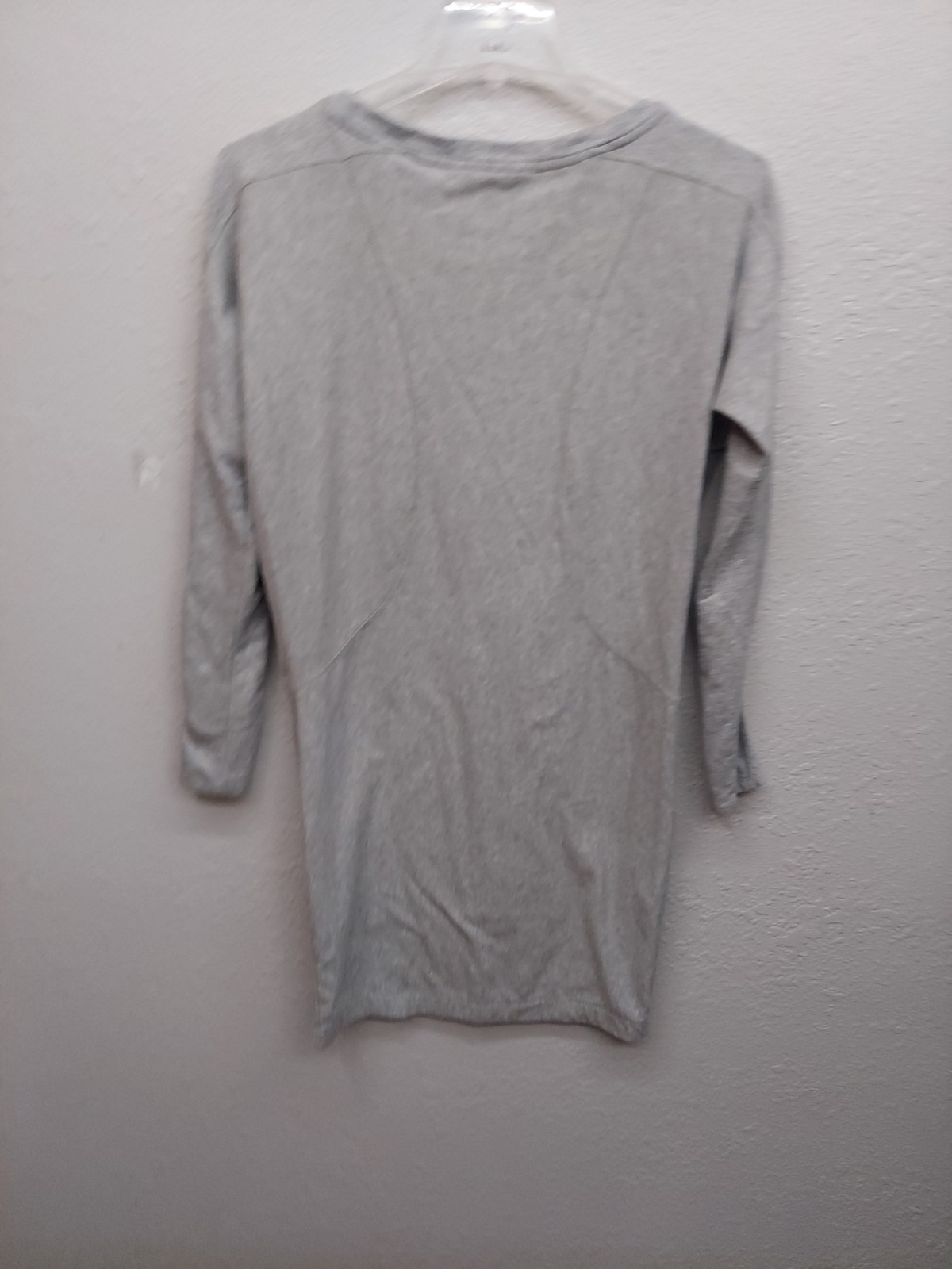 Athleta Shift Dress Womens Medium Tall Gray Fleece Long Sleeve Athleisure Knee