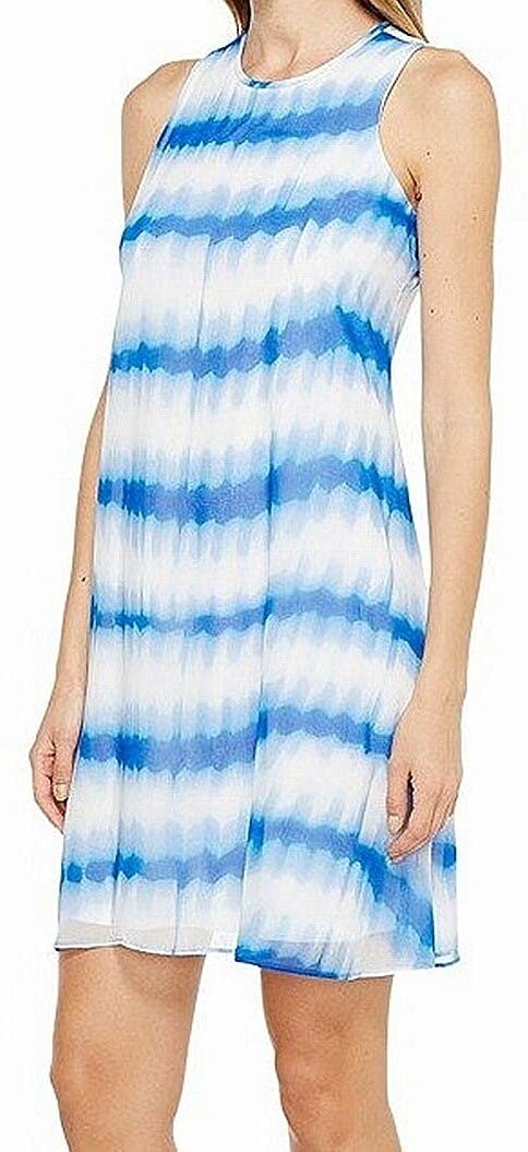 Calvin Klein 173277 Womens Stripe Print Trapeze Dress Regatta Multi Size 6