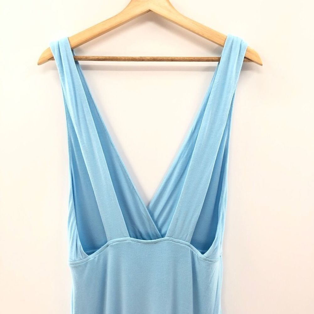 Superdown Erika Deep V Jersey Maxi in Baby Blue M