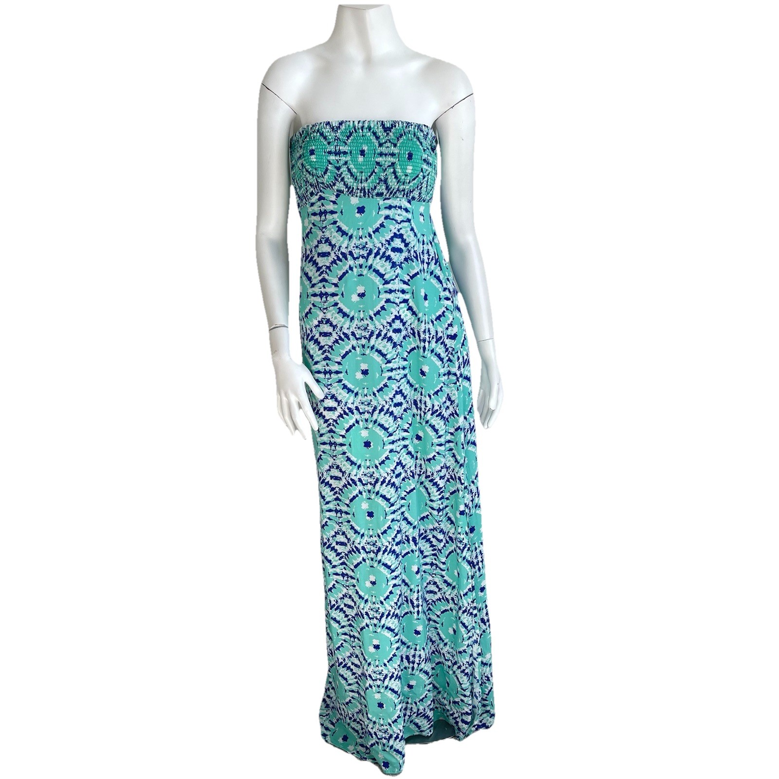 Tori Richard Honolulu Tie Back Strapless Maxi Dress 6 Resort Summer Beach Vacay