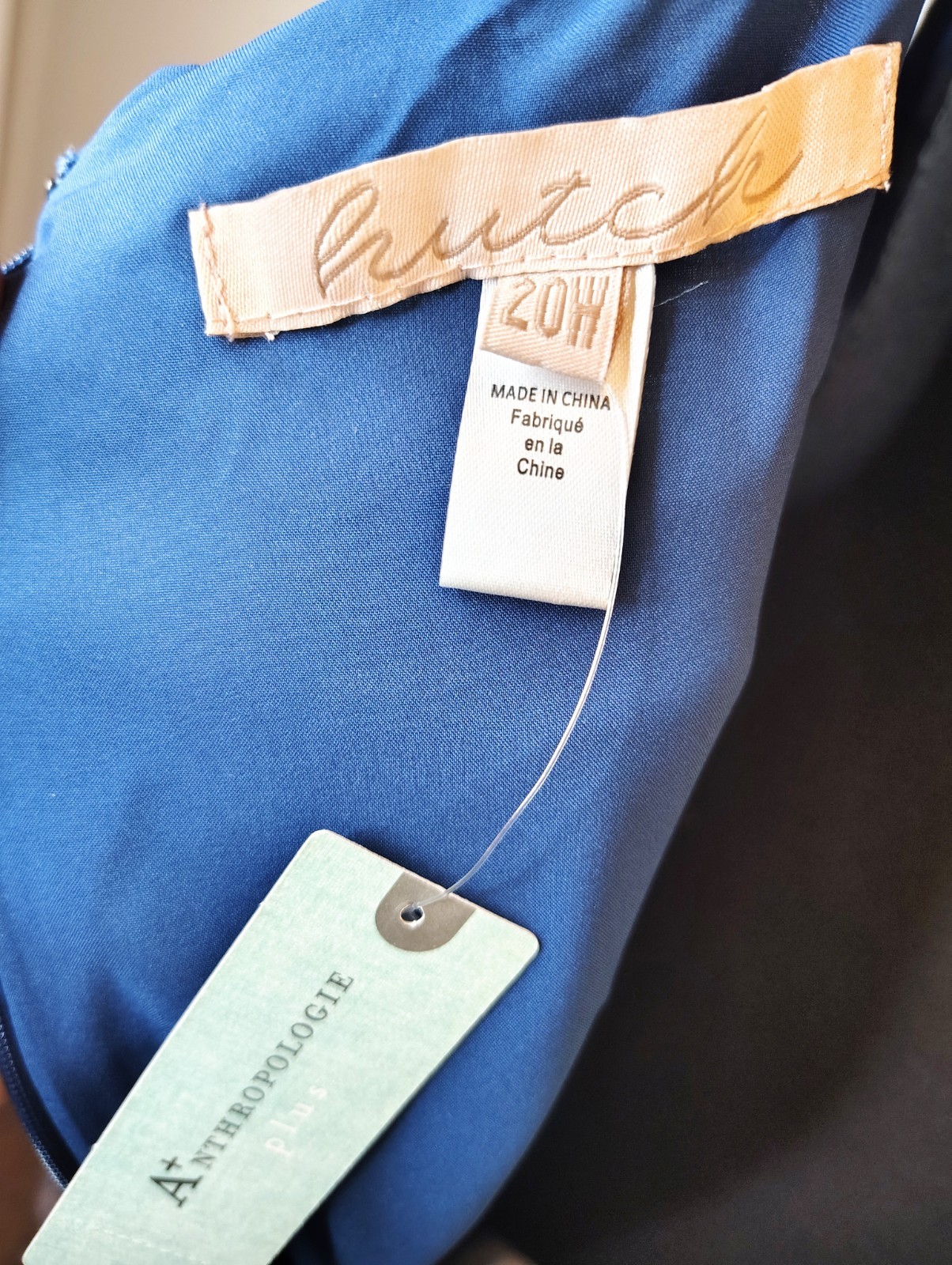 NWT- Retail $230- Hutch Anthropologie Floral Blue Ruffle Midi Dress Wedding 20W