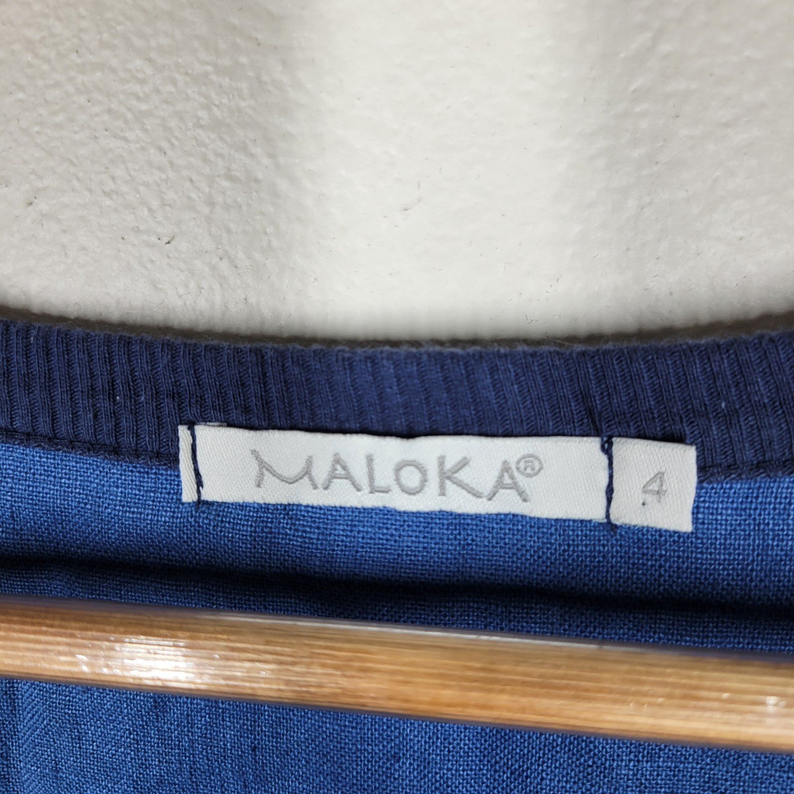 Maloka Portugal Blue Patchwork Linen Cotton Mixed Media Sleeveless Dress 4
