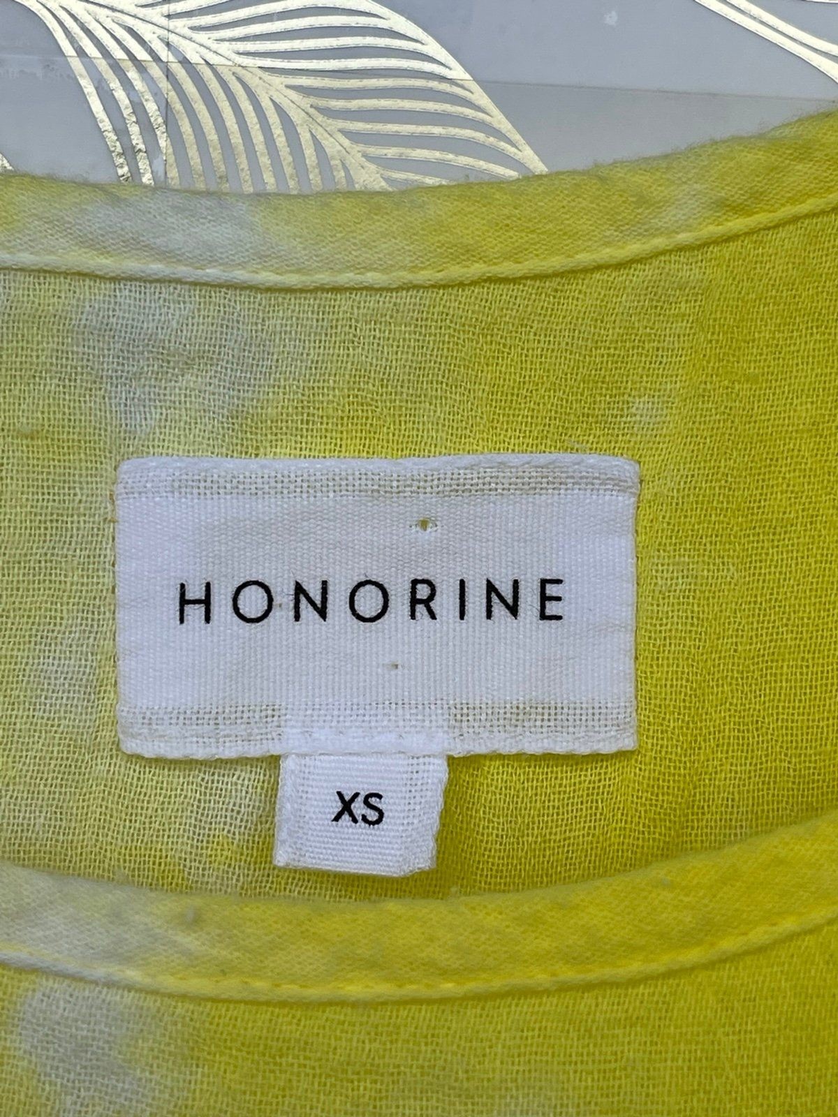 HONORINE Yellow Tie Dye Gauze Tiered Mini Dress XS Sun Dress Beach Bikini Cover