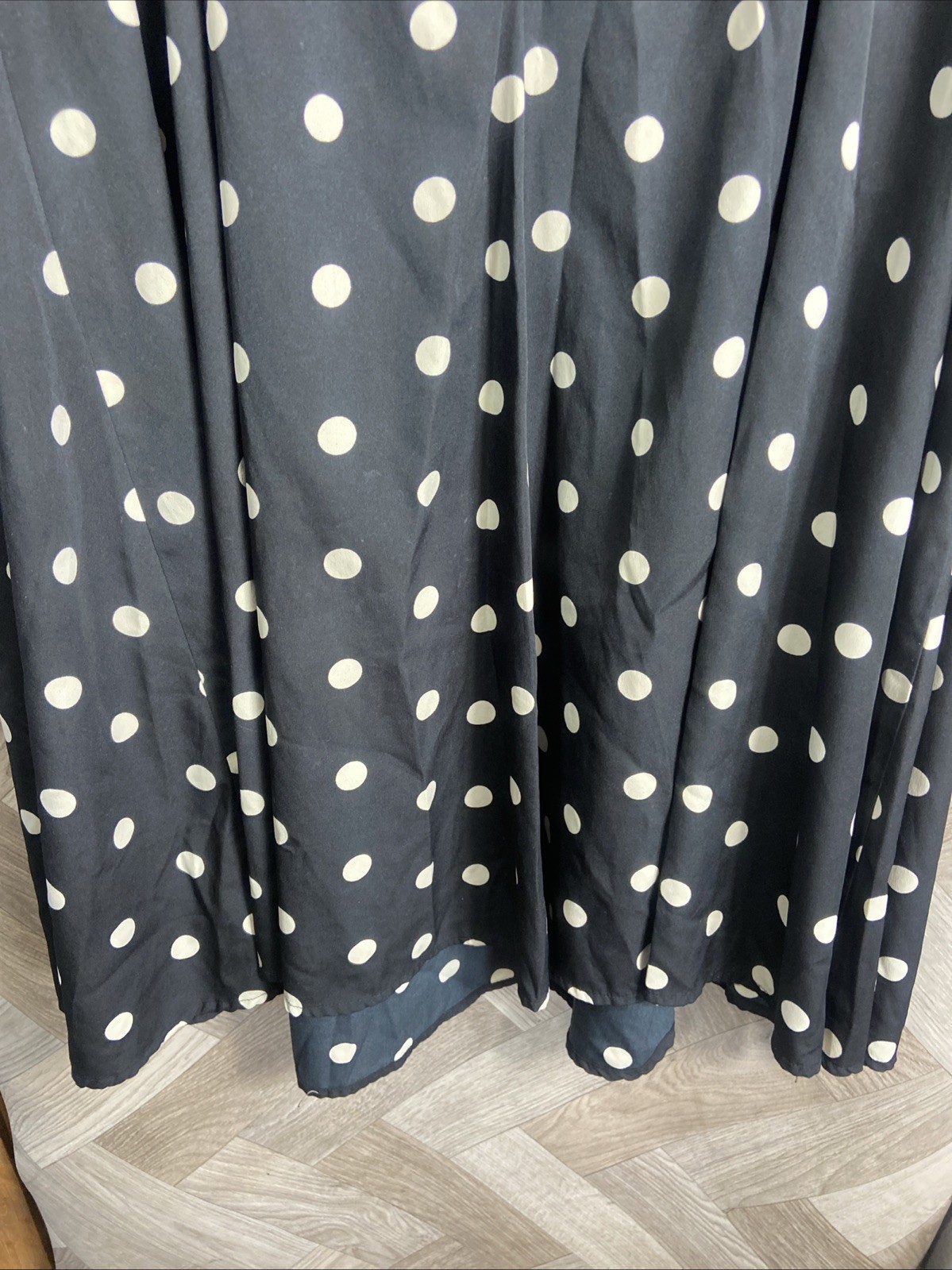 Hell Bunny Vixen Black & Cream Polka Dot Dress Rockabilly Retro Size 3XL / UK 20