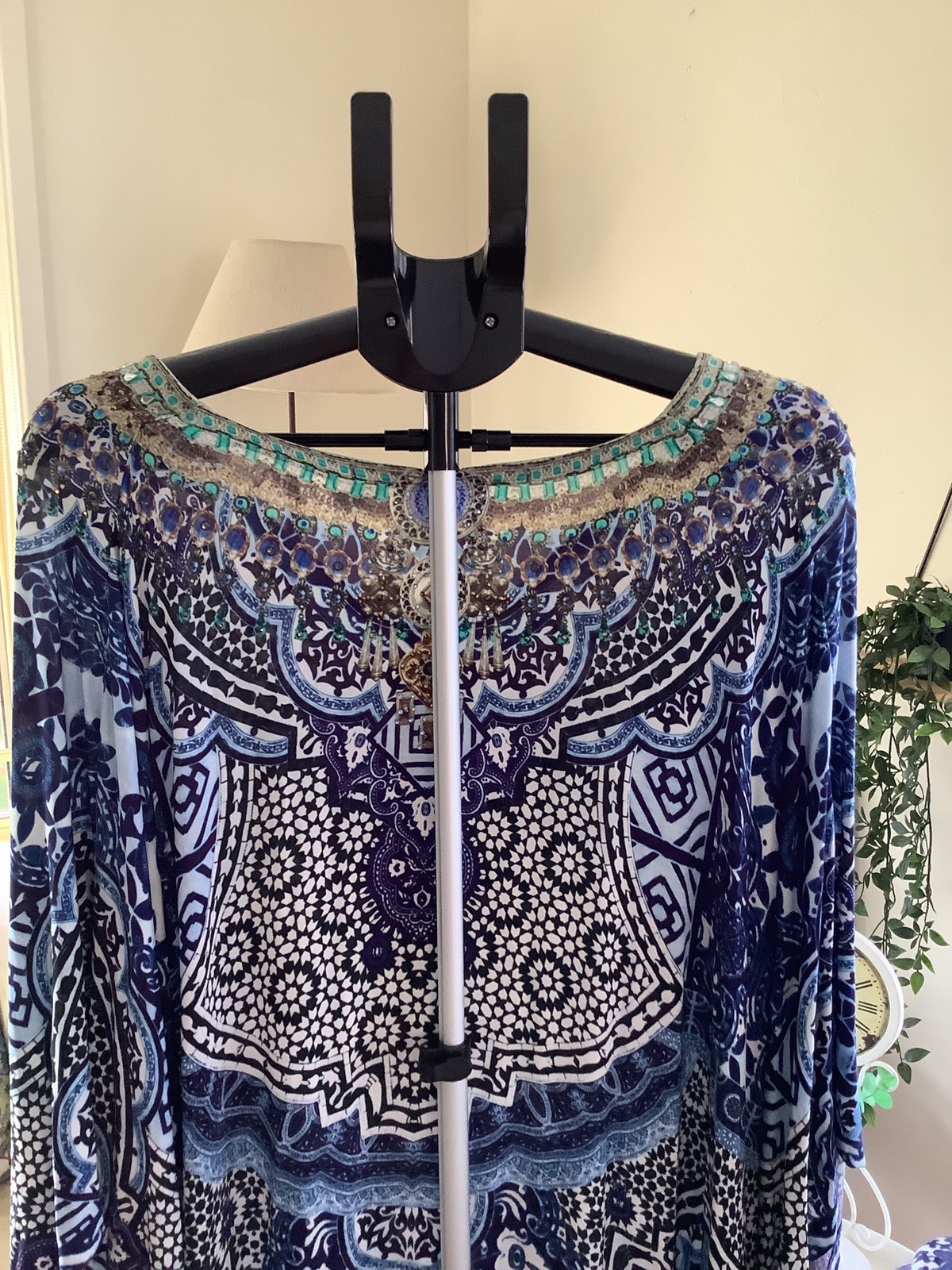 Camilla Under the Medina Moon Navy Blue White Knee Length Dress Ex Cond One Size