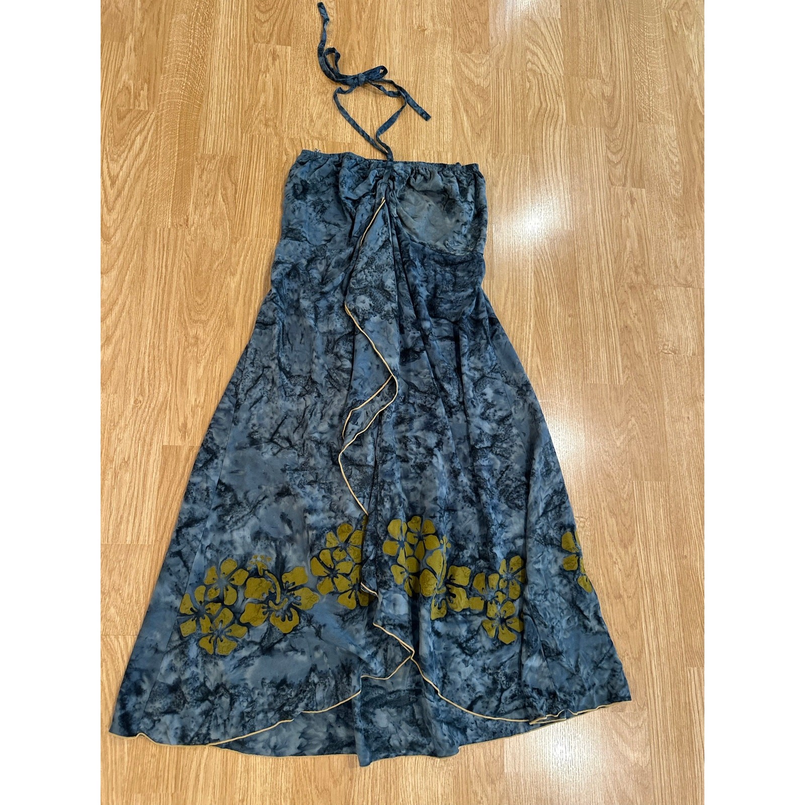 Y2K Vintage NaPua Collection Hawaiian Print Halter Dress, One Size