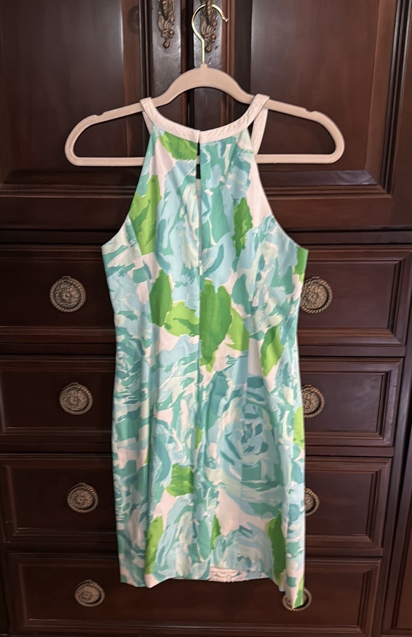 Lilly Pulitzer poolside Blue First Impression Pearl Dress Size 4