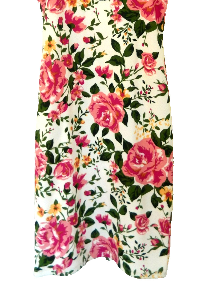 ABSOLUTELY! Comfy Stretchy Soft Crepe Floral Sleeveless Dress-M