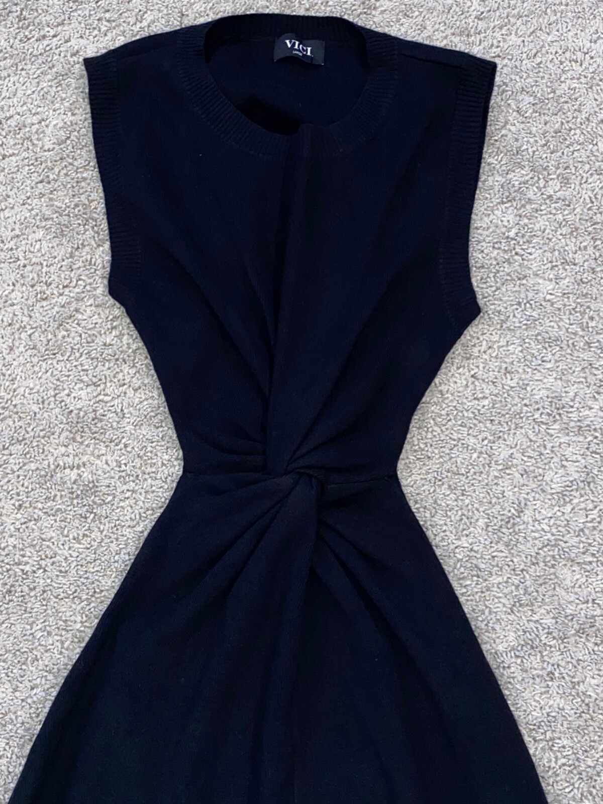 Vici Cut Out Sleeveless Dress Size Large Black Open Lower Back (6)