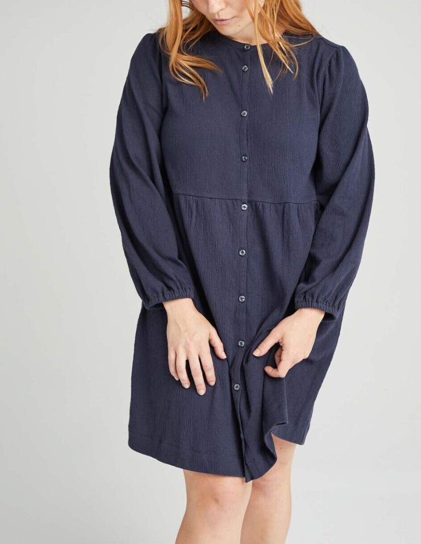 Richer Poorer Womens Black Size M Cloud Button Up Long Sleeve Shirt Dress Frock