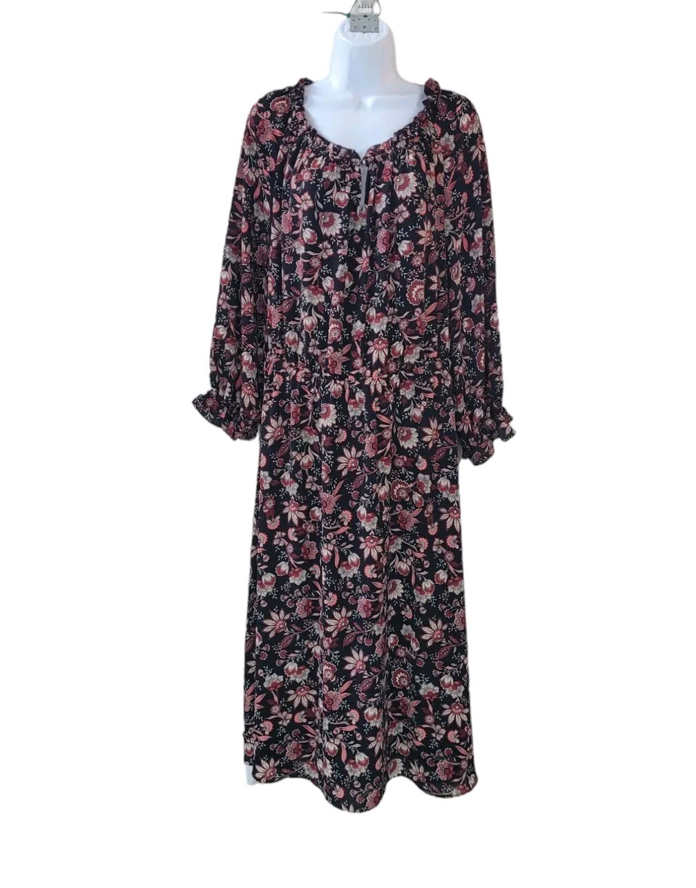 New TALBOTS X Bracelet Sleeve Autumn Garden Midi Dress Women