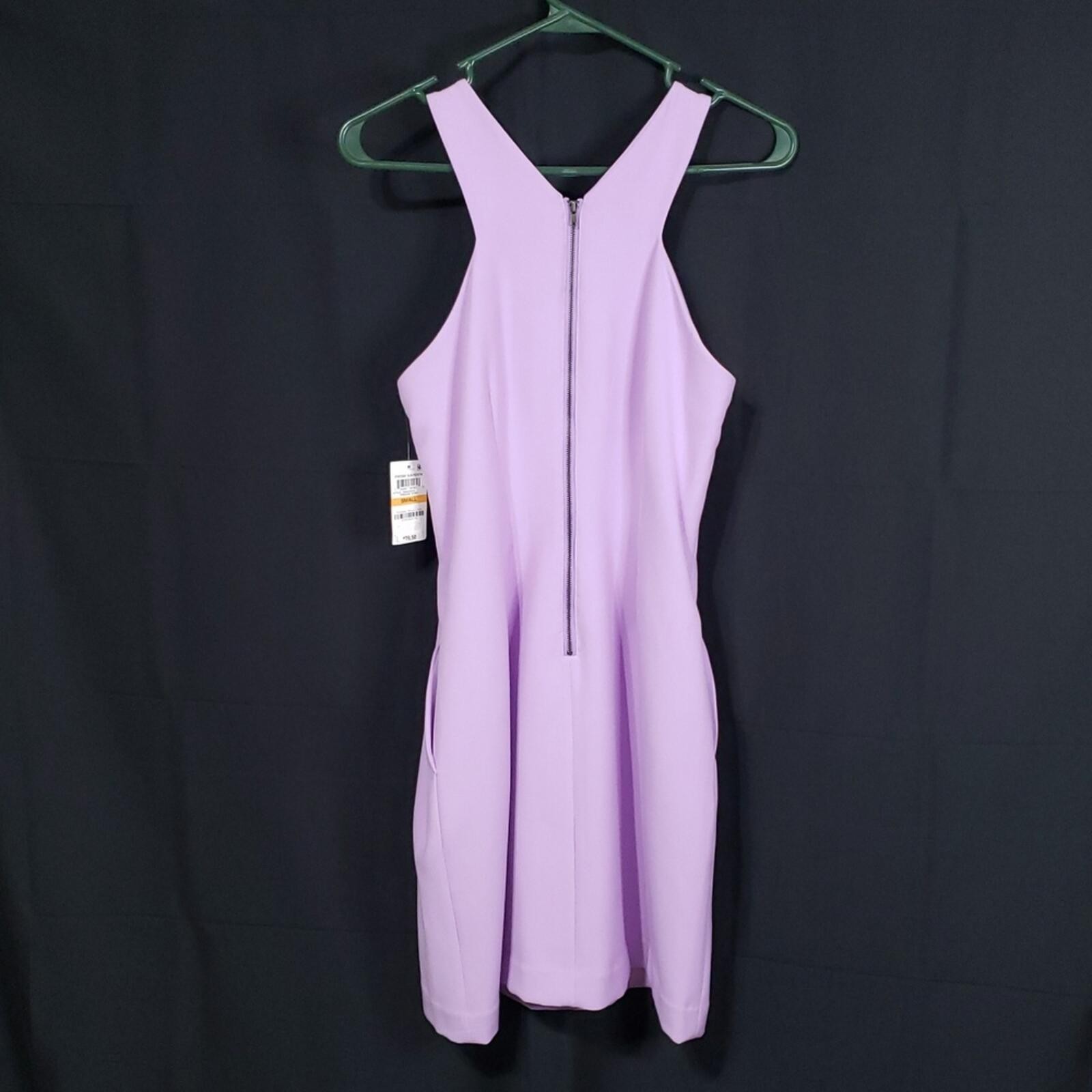 Bar III Prism Garden Halter Mini A-line Dress. Lavender. Size: Small
