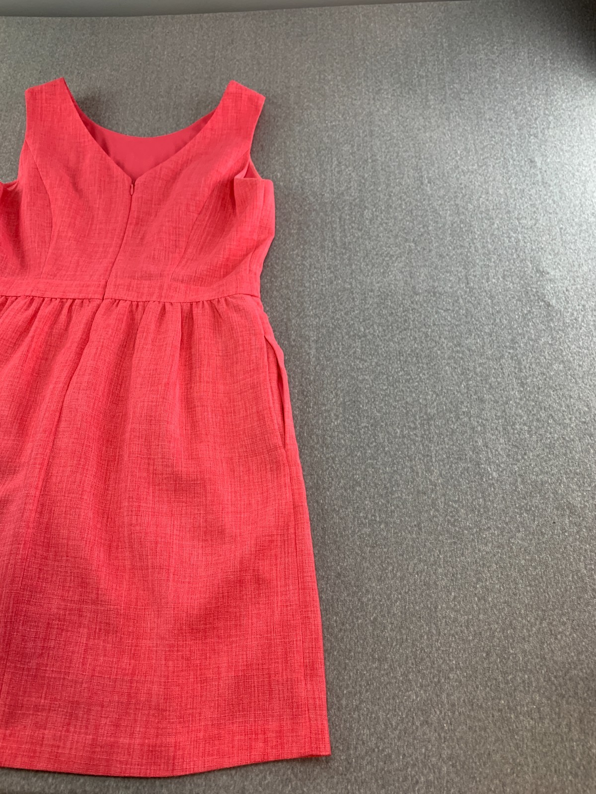 Ellen Tracy Sleeveless Round Beaded Neck Zip Shift Dress Women Orange Size 10P