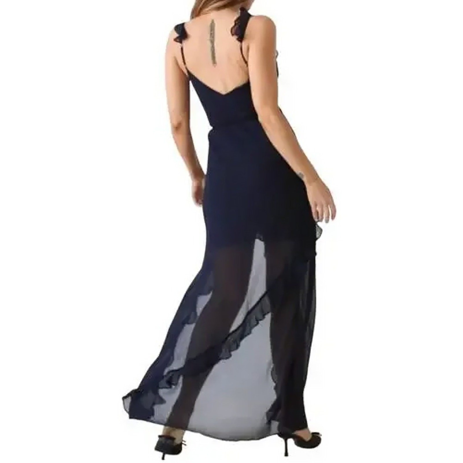 Rumored Navy Blue Resort Maxi‎ Dress Large Party Cocktail Vacation Summer Formal