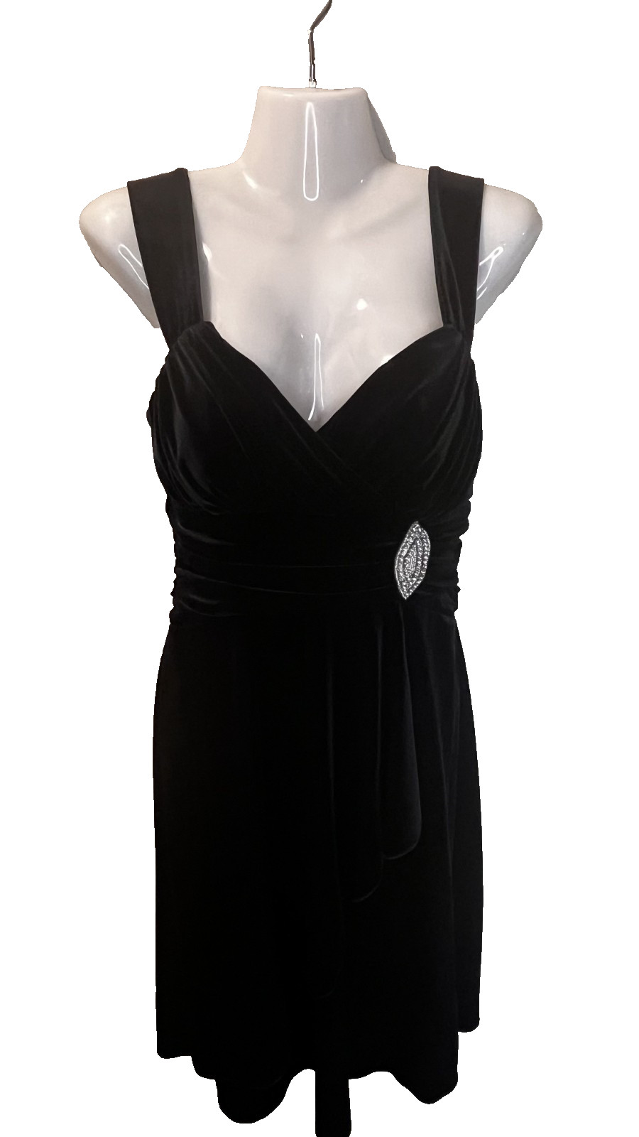 Vintage 90’sBetsy & Adam by Linda Bernell Black Velvet Cocktail Dress Rhinestone