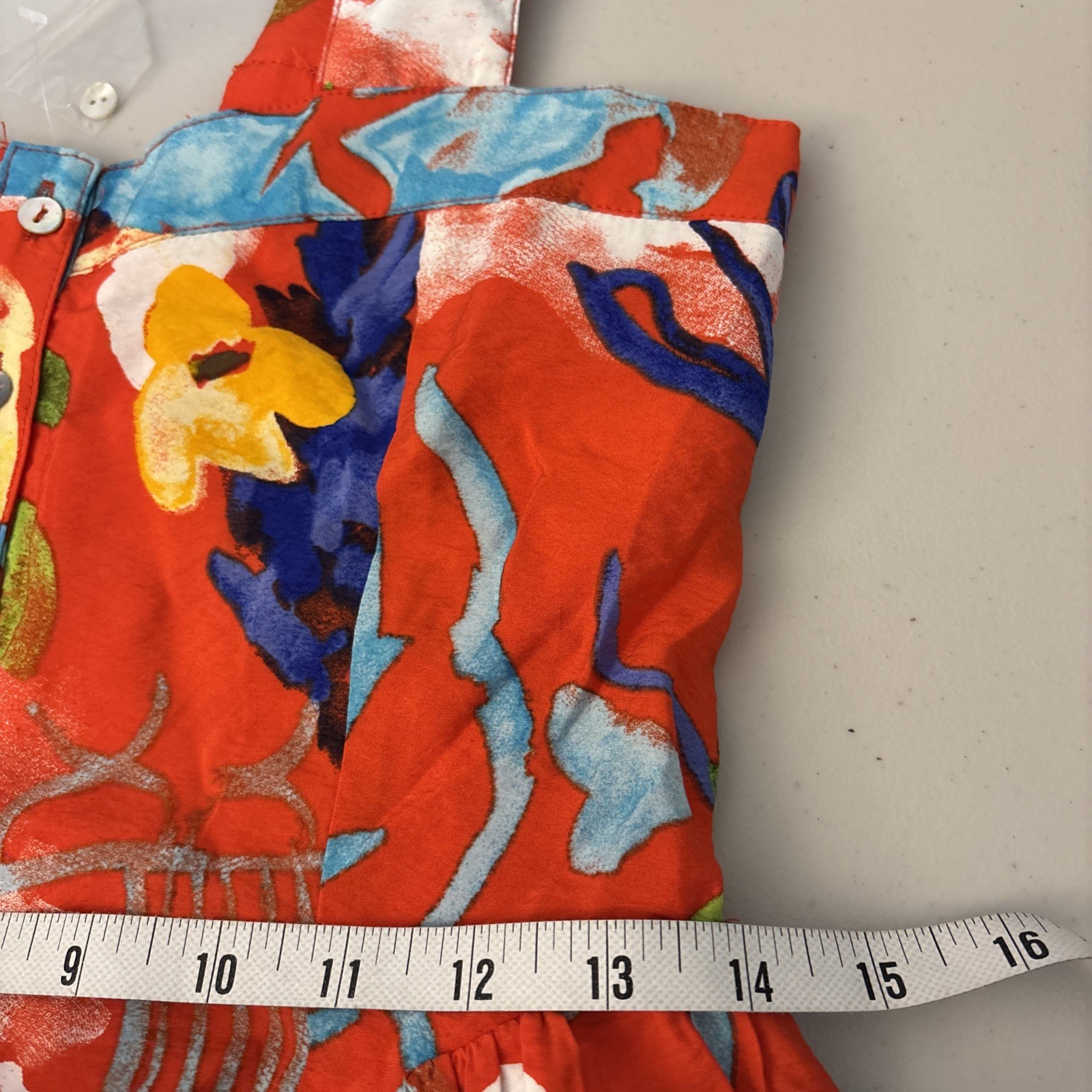 VICI Sleeveless Tiered Mini Dress Red Orange Adj Straps Floral size XS NEW