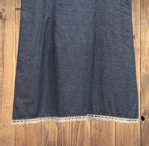 Mud Pie Chambray Crochet Trim Comfy Cotton Sleeveless Lined Dress Size Small