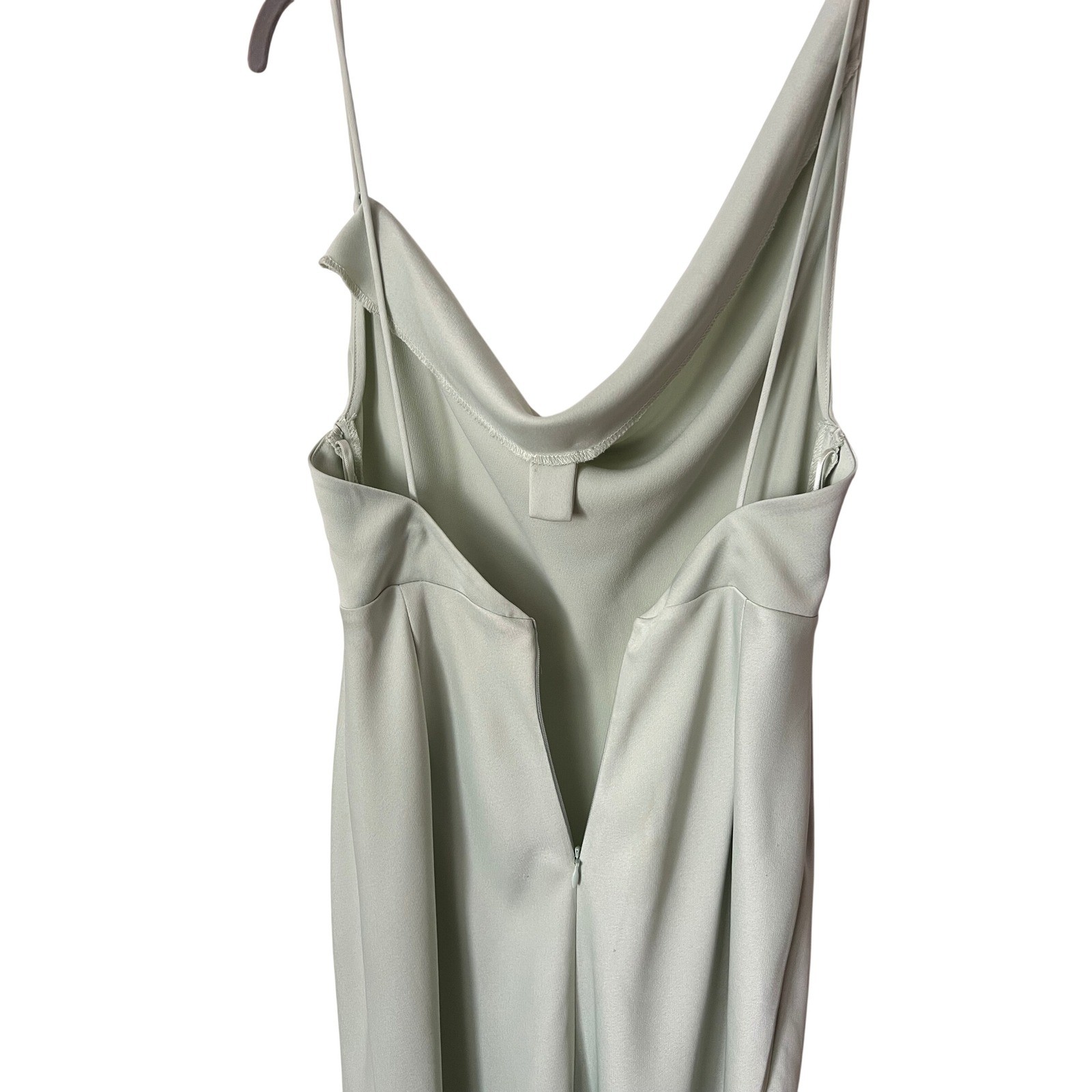BHLDN August Satin Charmeuse Midi Dress Mint Green Size 4 Cowl Neck Sleeveless