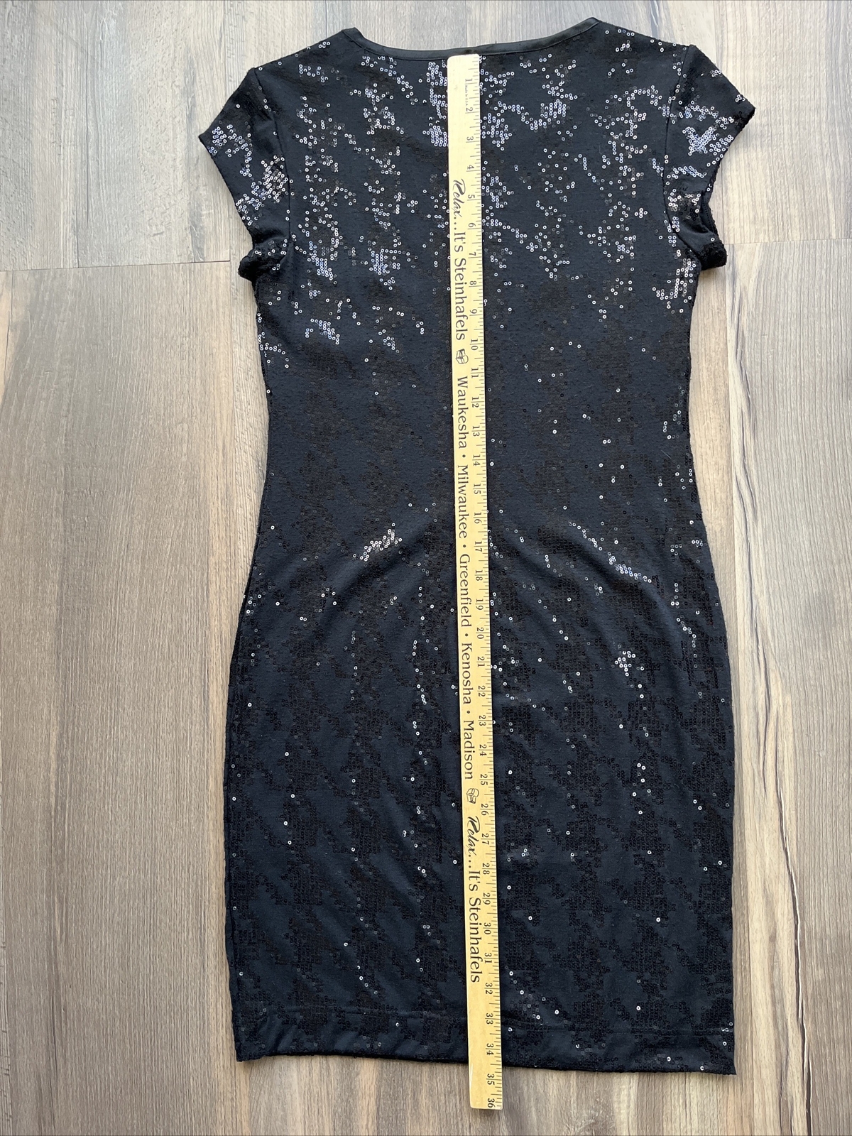 Dressbarn Collection Sequence T-shirt Dress Lined Comfy Stretch Black Size 4