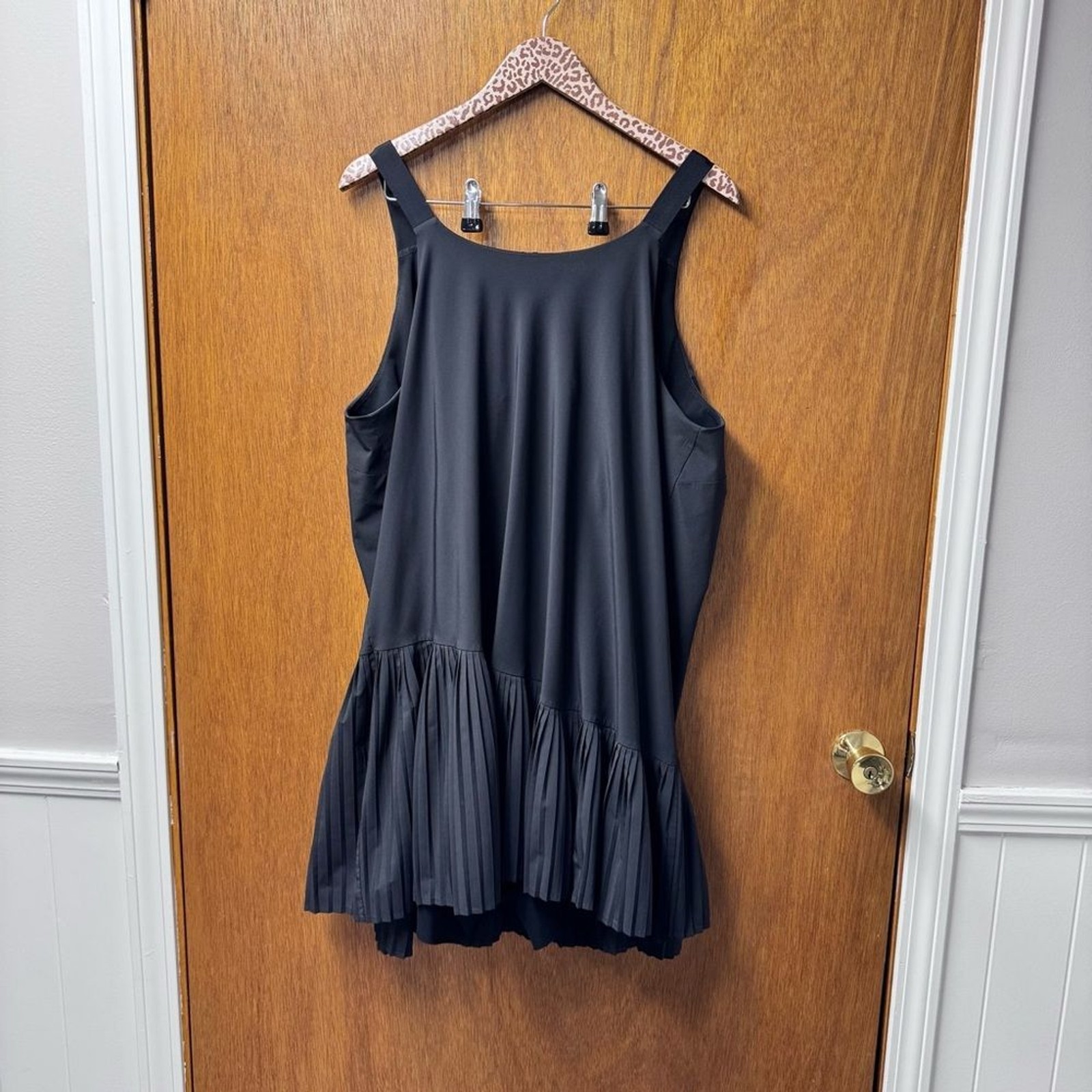 SPANX Yes, Pleats Tennis Exercise Dress Pleated Mini Very Black Plus Size 3X