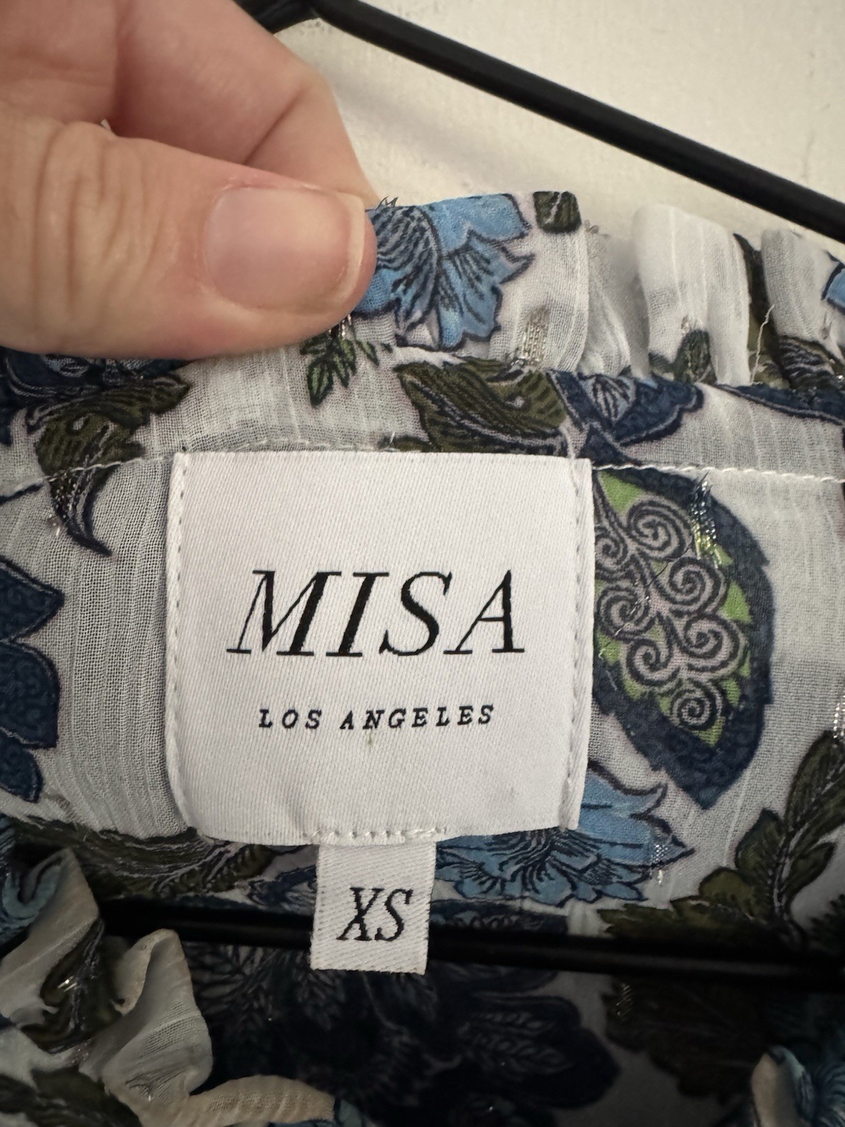 MISA Azulia Elisabetta Blue Floral Mini Dress XS Flora Print Designer