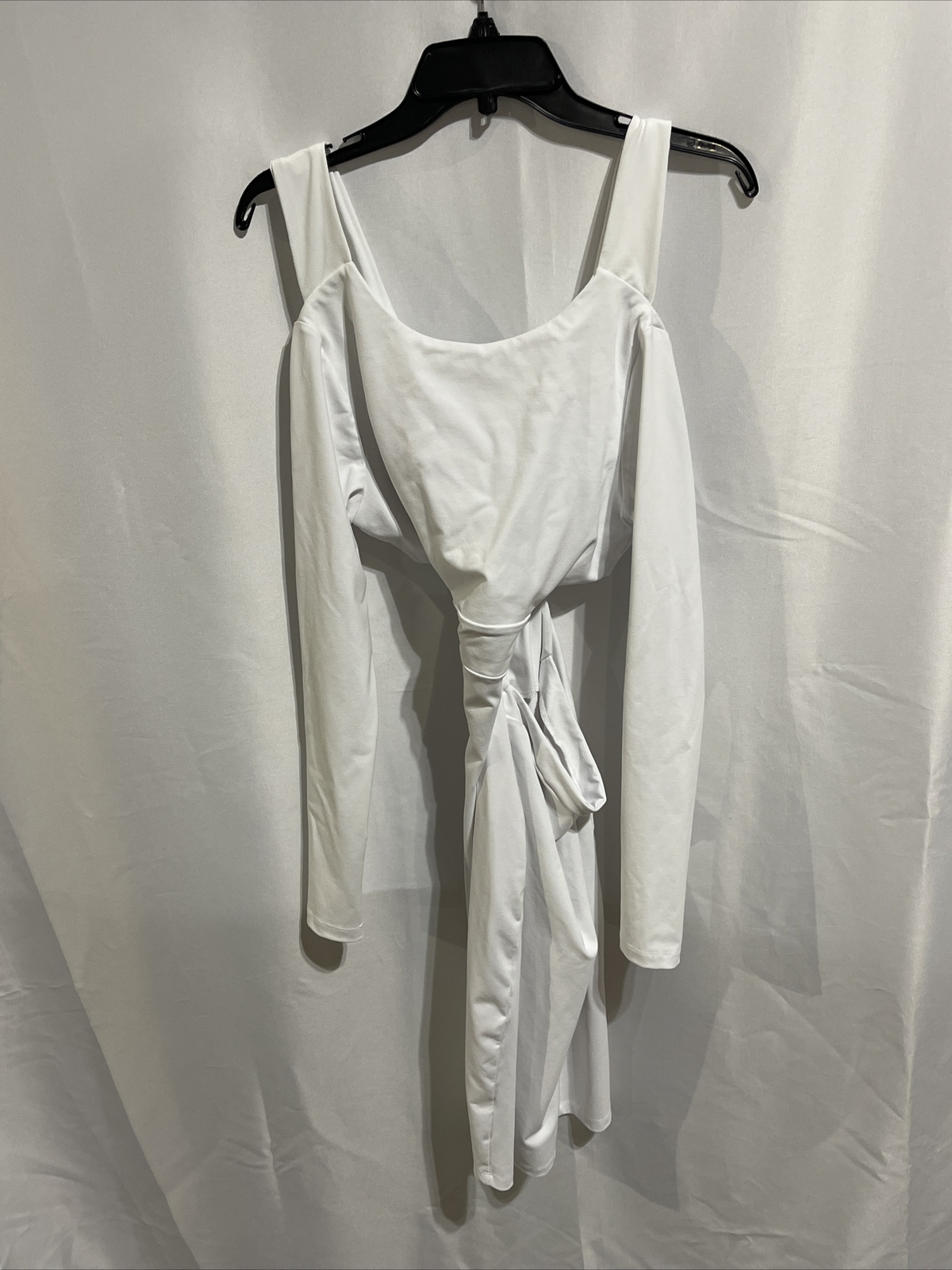 Susana Monaco Womens Long Sleeve Cold Shoulder Dress White Size Medium