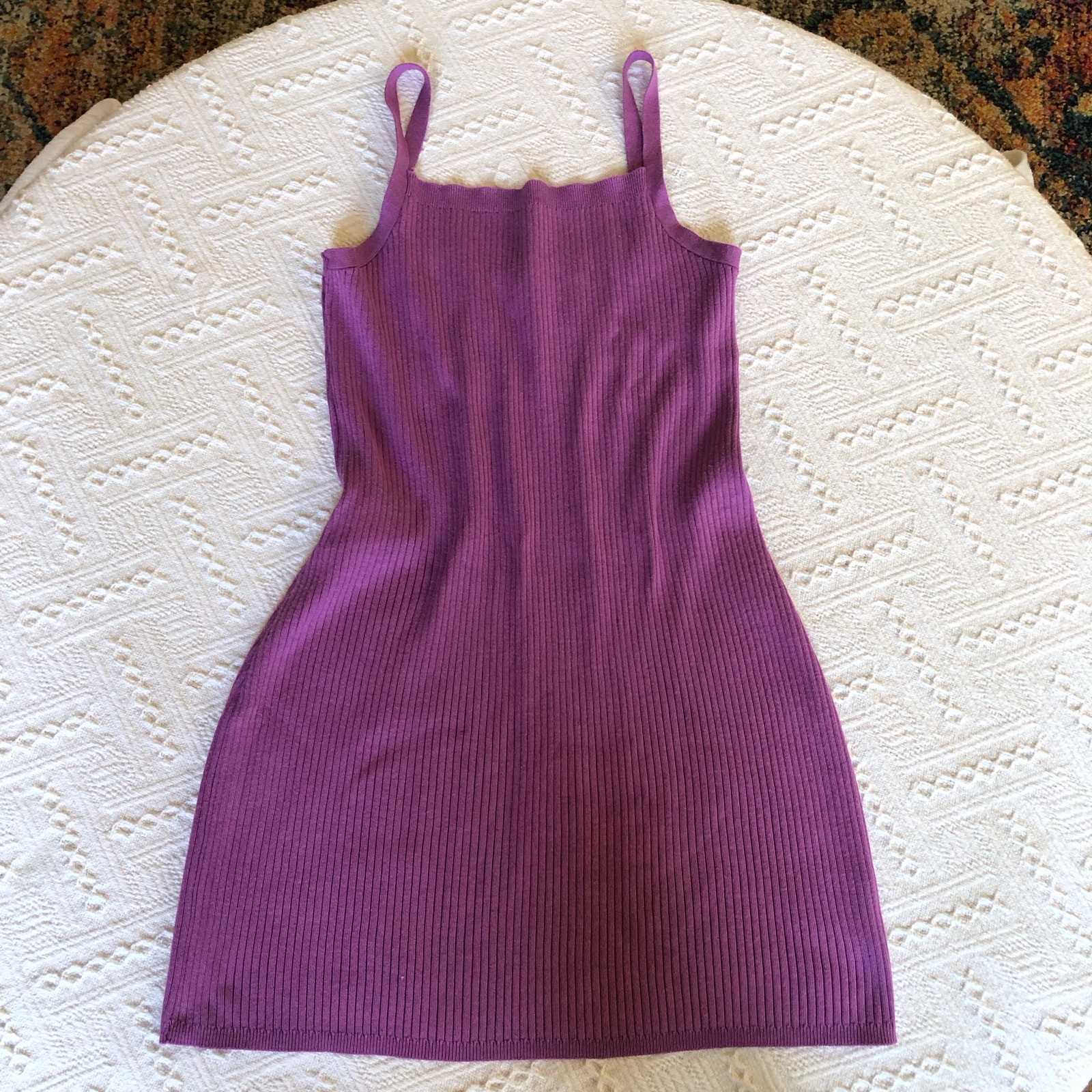 Madden Girl Ribbed Knit Bodycon Mini Dress Purple Medium (Tag XL) Y2K Inspired