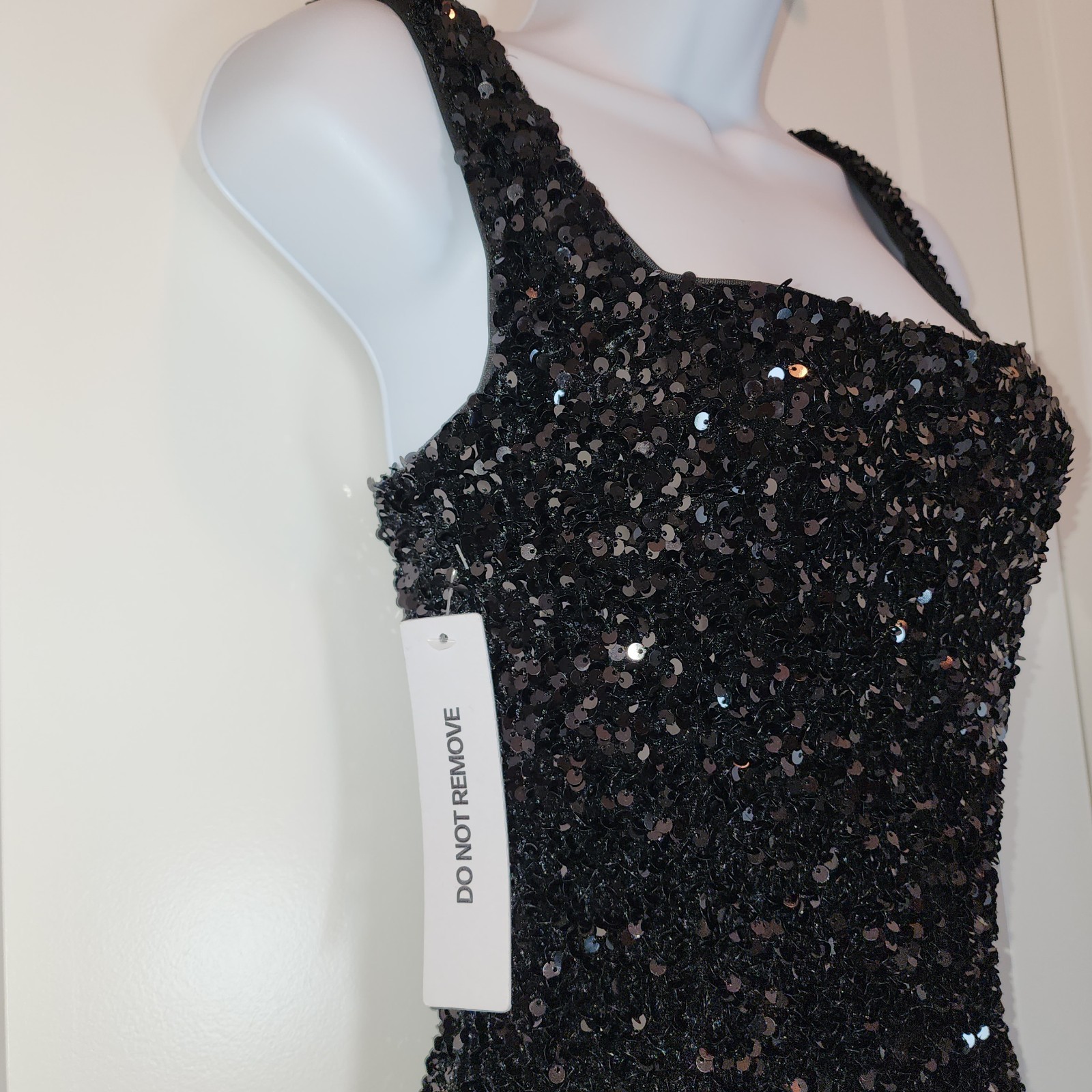 Princess Polly Miss Me Black Sequin Mini Dress NWT XS US 2 Party NYE Glam