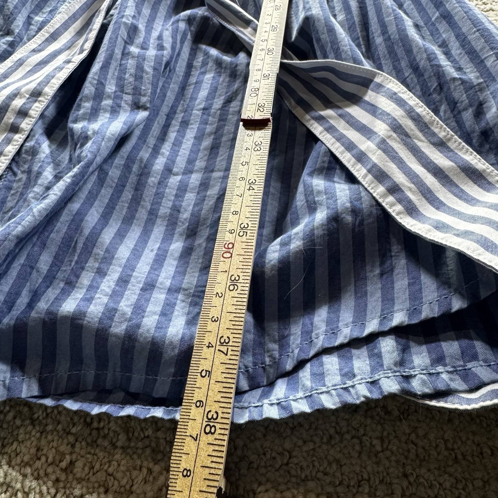 Land’s End Long Sleeve Striped Ombre Tie Dye button Down Shirt Dress 2X