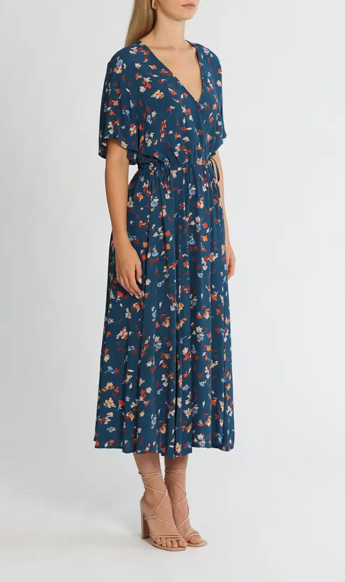 Kate Sylvester Falling Flowers Midi Dress High Tea Size 12 AU Preloved