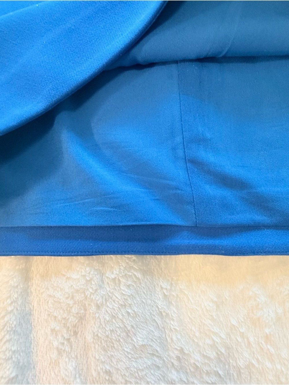Halston Heritage modern, elegant Sapphire Blue Draped Sheath Dress Size 12