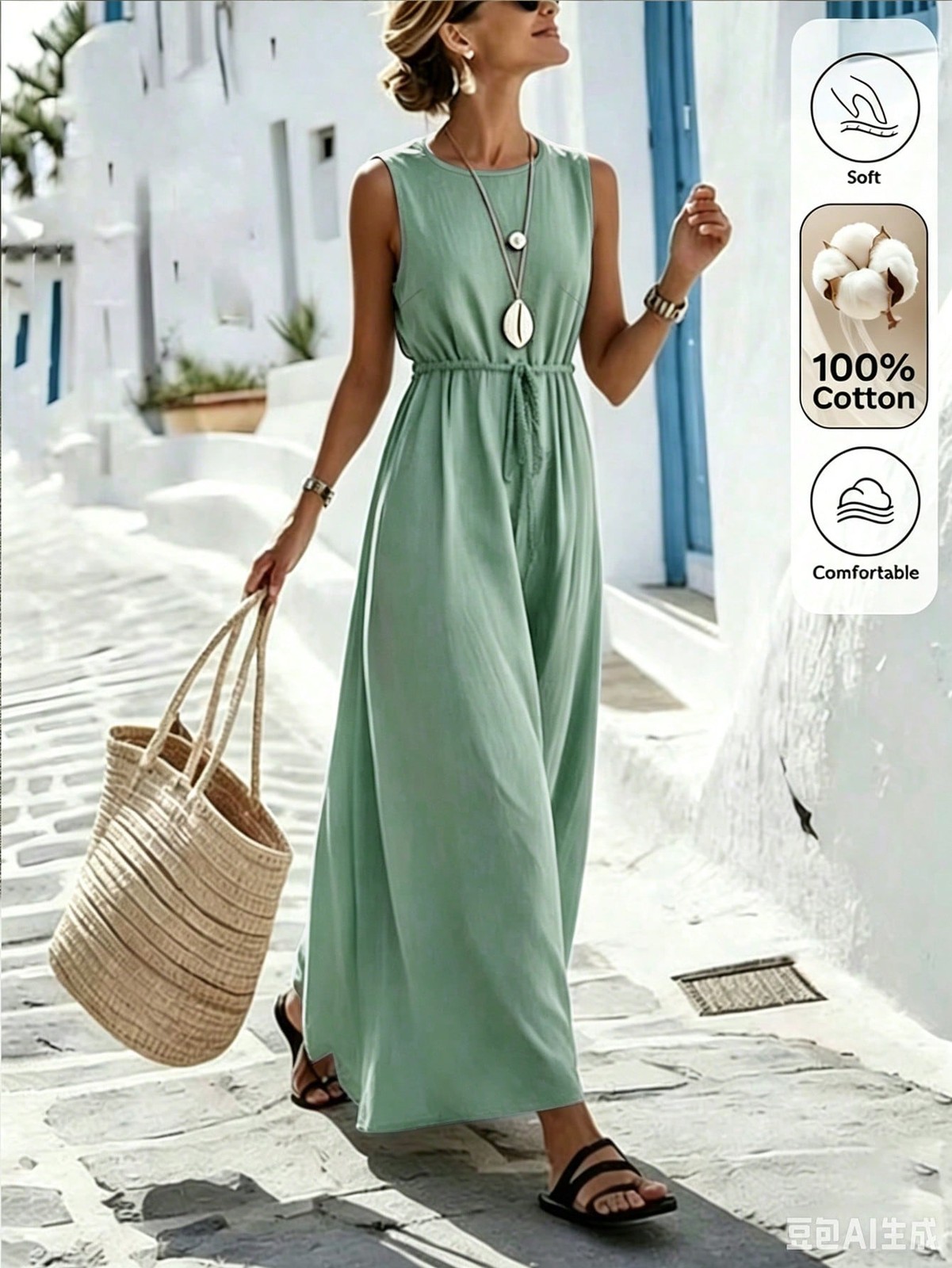 Ladies Camel Knot Long Summer Dress