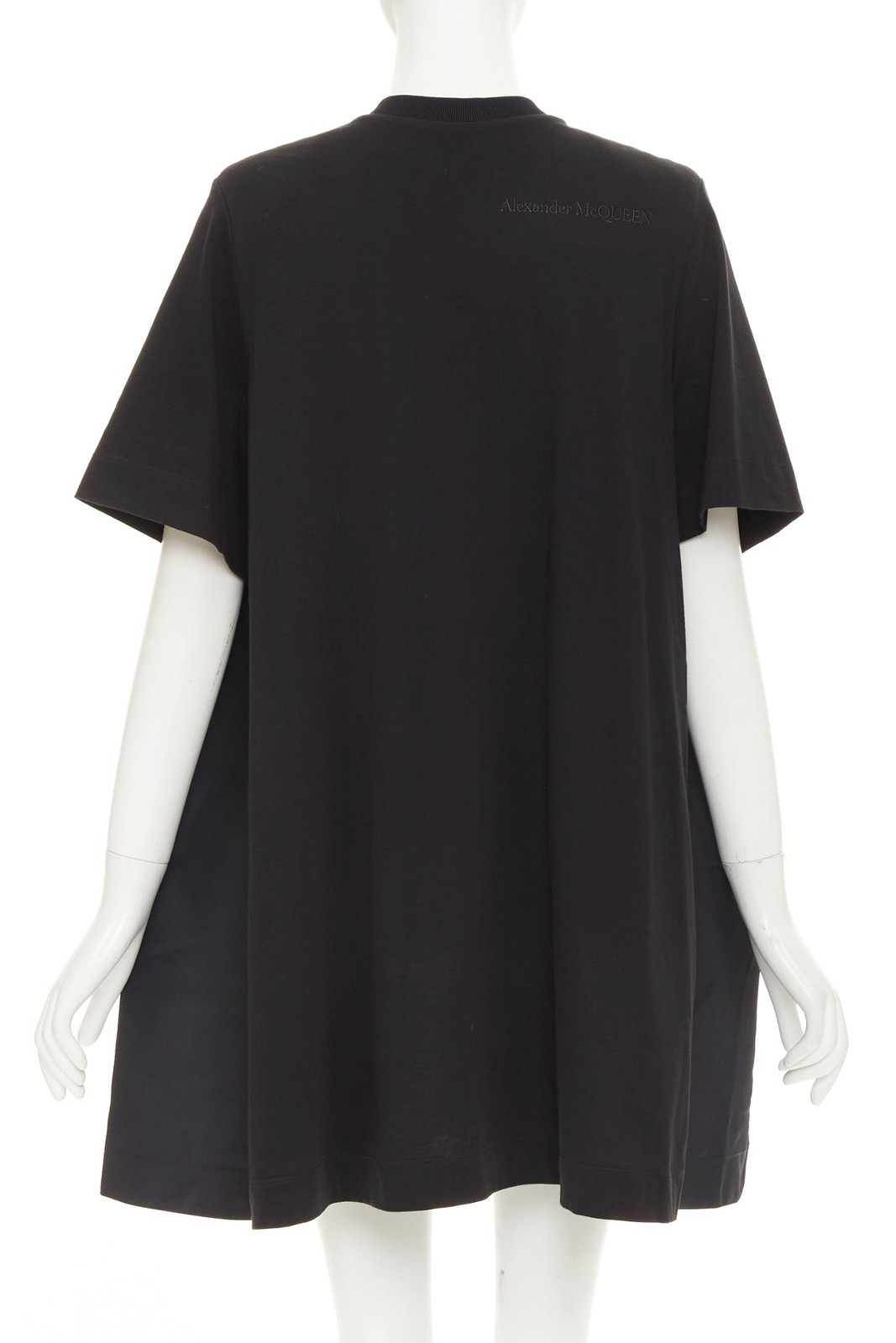 ALEXANDER MCQUEEN 2021 Hybrid Flared Back black cotton jersey dress IT40 S