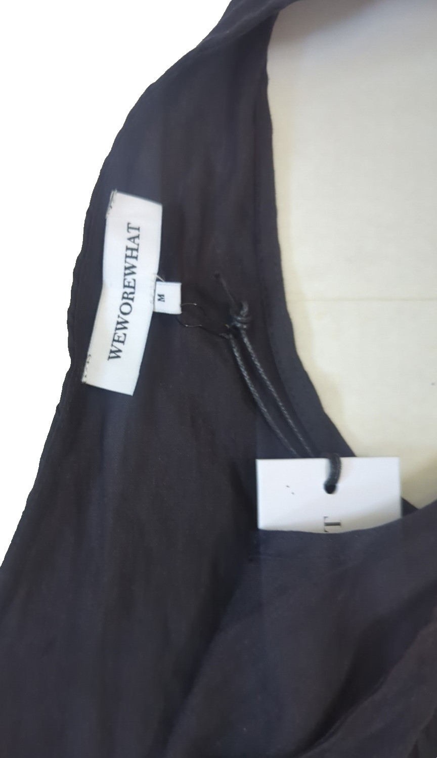 WeWoreWhat Mini Shift Dress Medium in Black Lined Blend- New