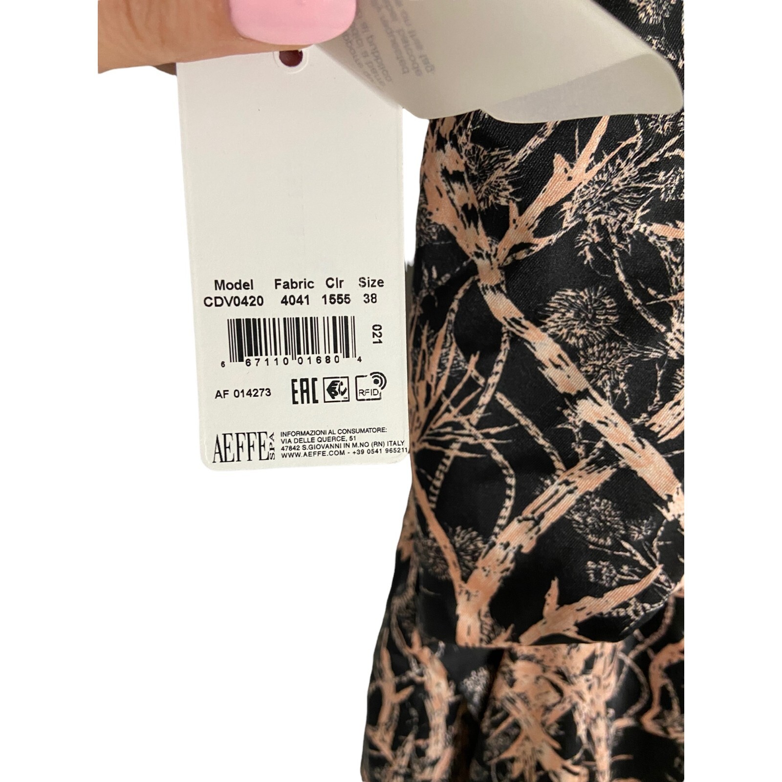 NWT Cedric Charlier Abstract Print High Low Dress-sz 4