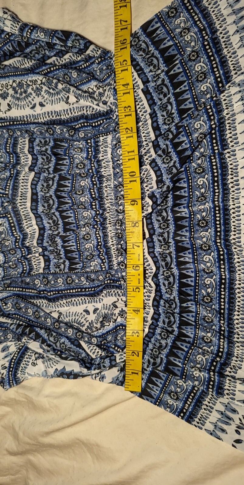 New MILE GABRIELLE Blue Paisley KAFTAN Dress PLUS Size XL Silky Soft Satin