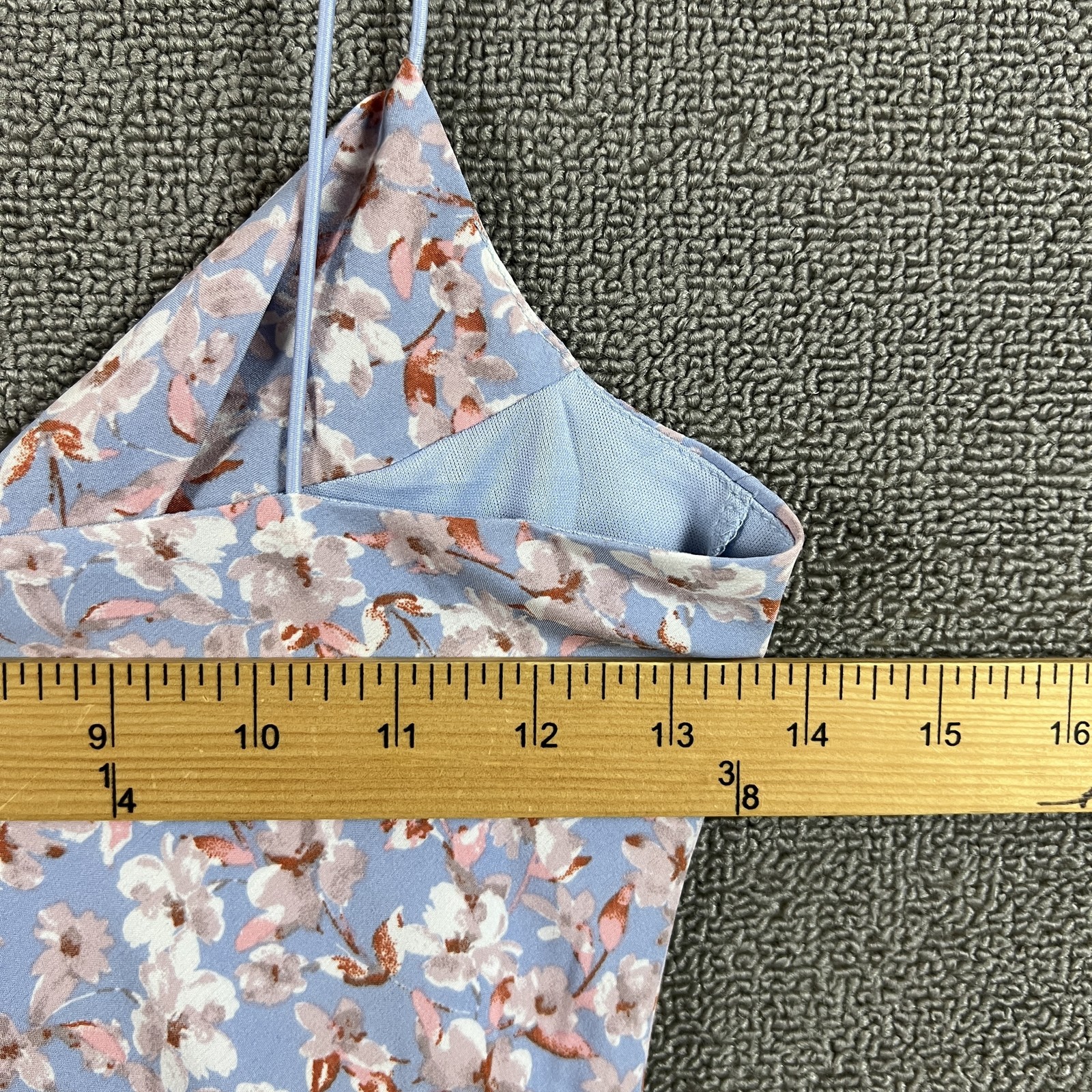 Windsor Dress Womens Small Blue Pink Floral Cowl Neck Mini Sundress Lined