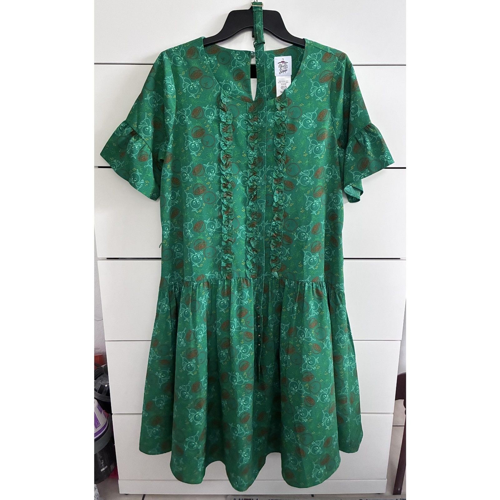 Disney Dress Shop Orange Bird Green Boho Dress Size Small 50th Anniversary
