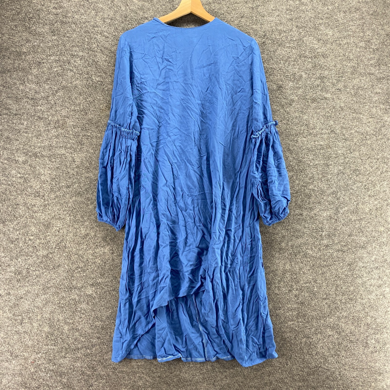 New Moda Pinhan Dress Women S Blue Shift Midi Crew Neck Long Sleeve Casual Maxi