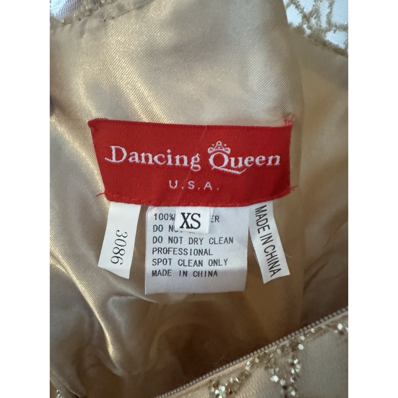 Dancing Queen Sequin Gold Embellished Mini Dress Size XS