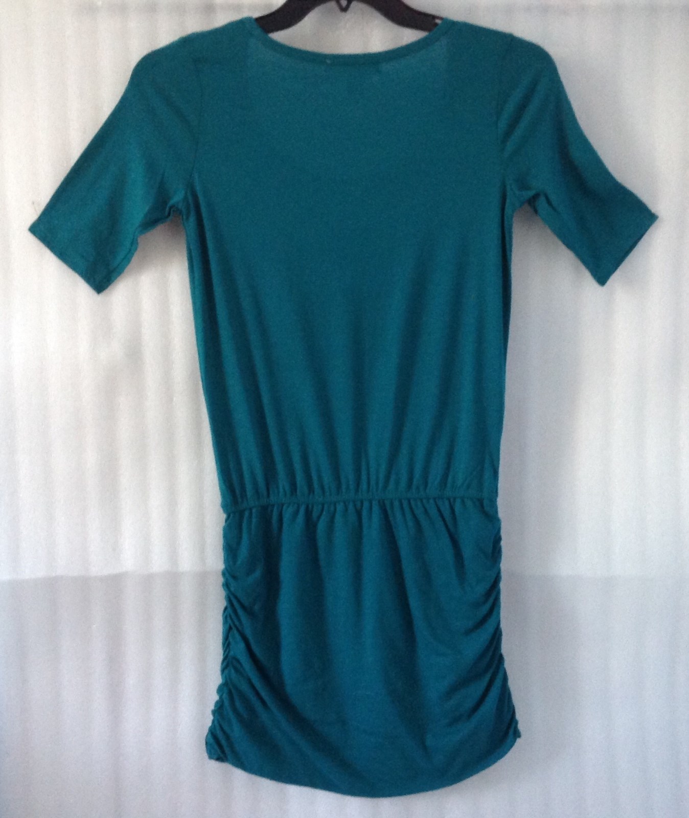Derek Hearth Womens Green mini Dress Mini WIGGLE ruched dress size 8/10/M NEW