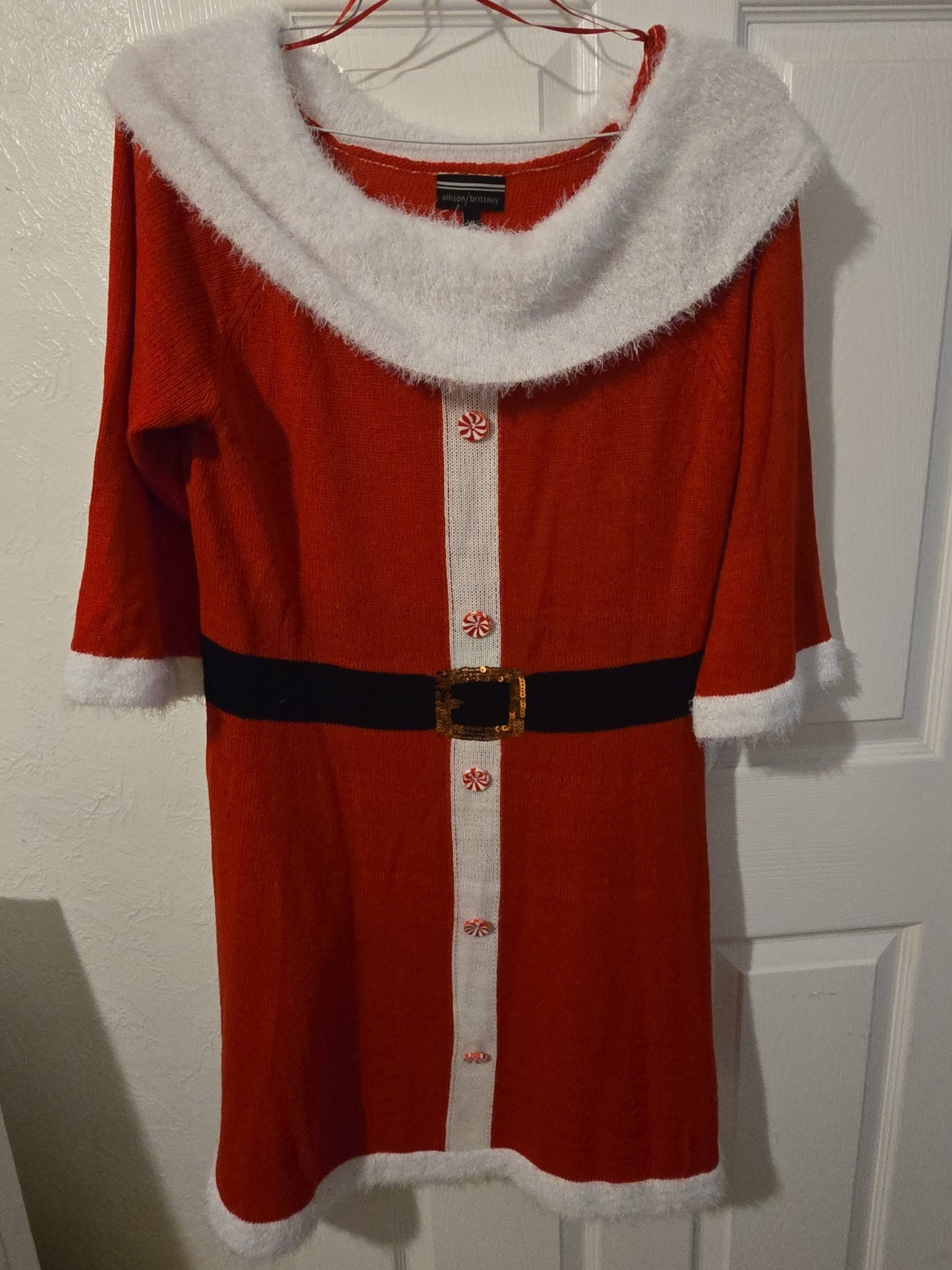 Allison/Brittany Mrs Clause Sweater Dress Women XL