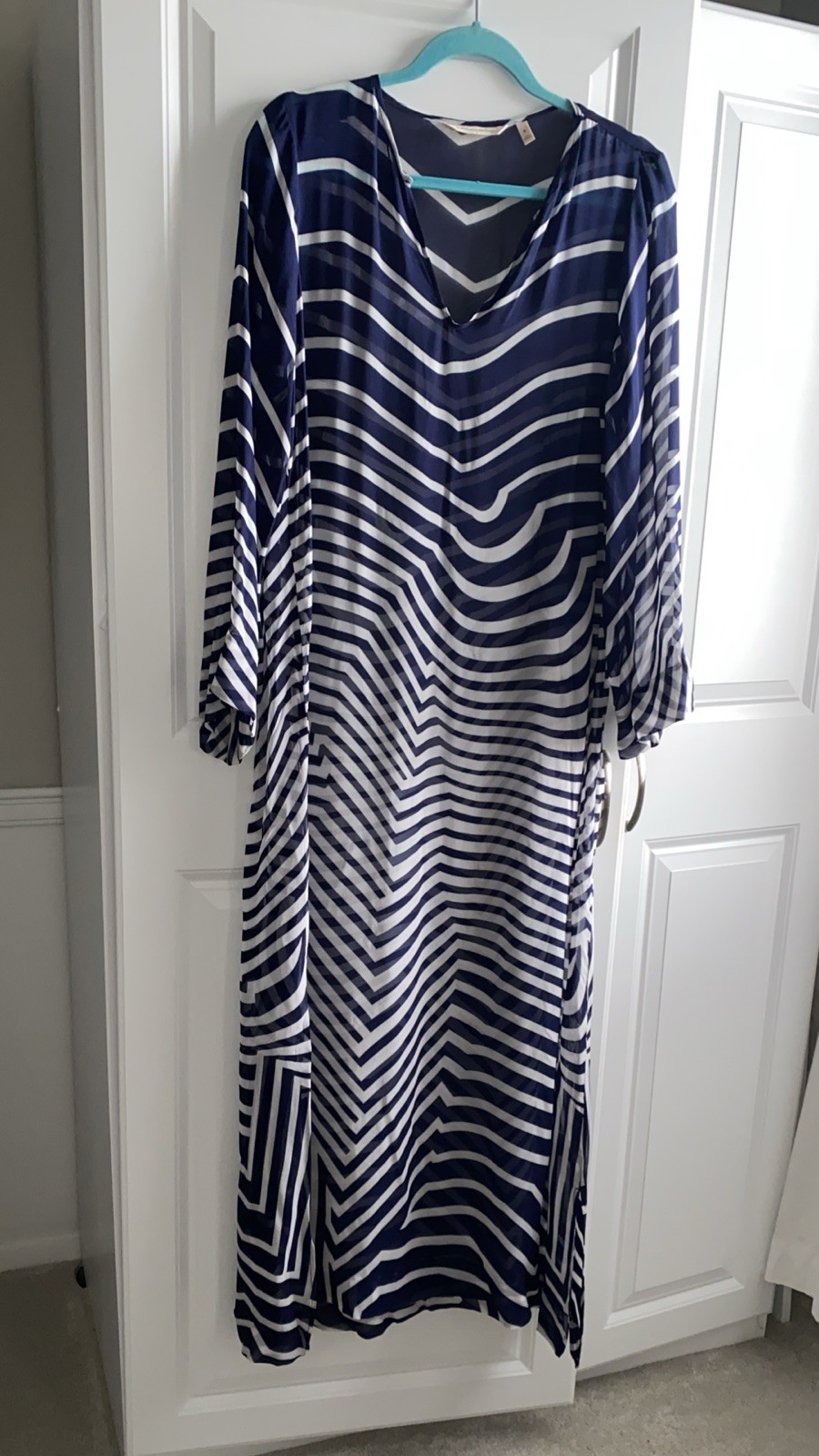 Soft Surroundings Maxi Dress 1 Piece Sheer Swimsuit Cover Up Medium