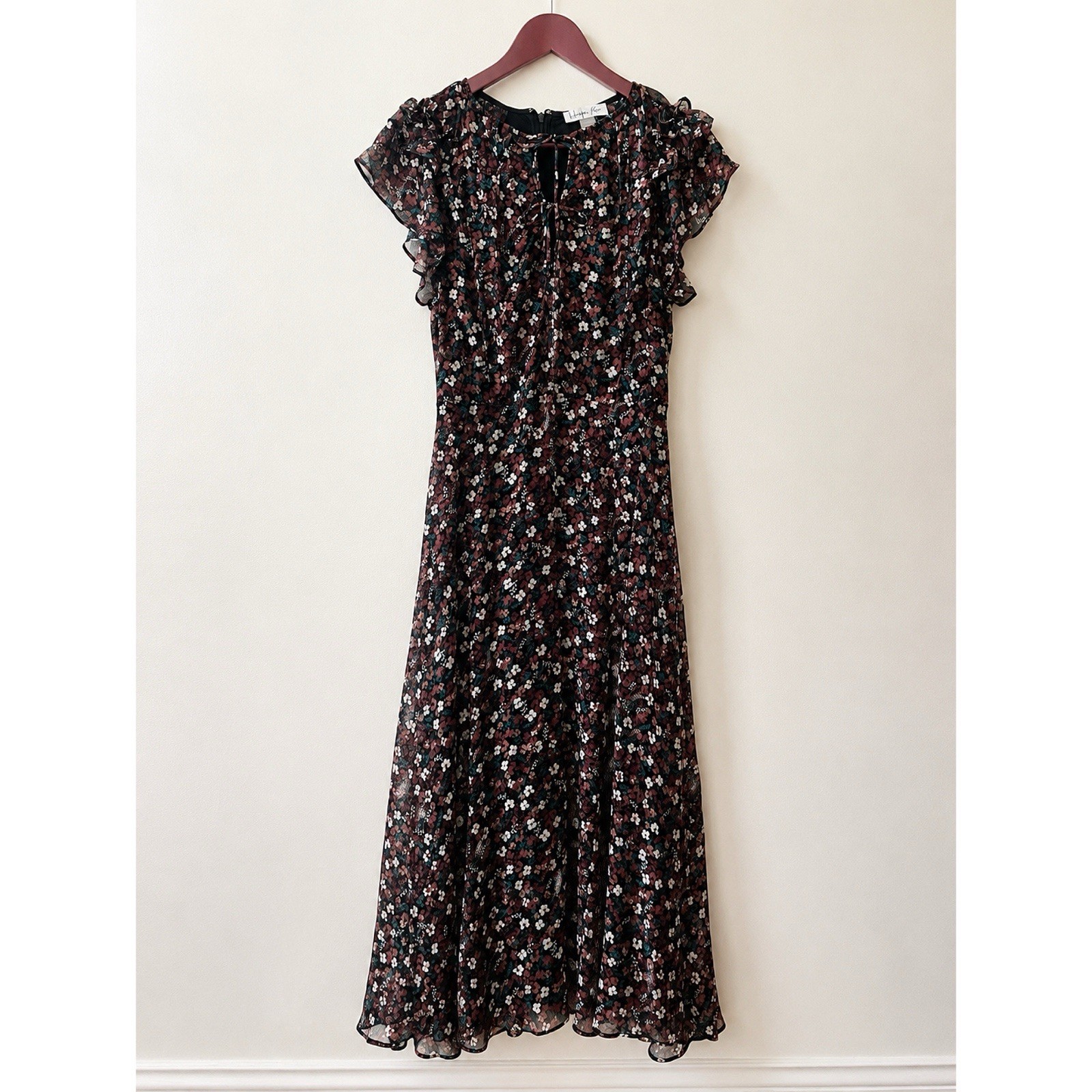 Harper Rose Floral Chiffon Midi Dress Size 8 Excellent Condition
