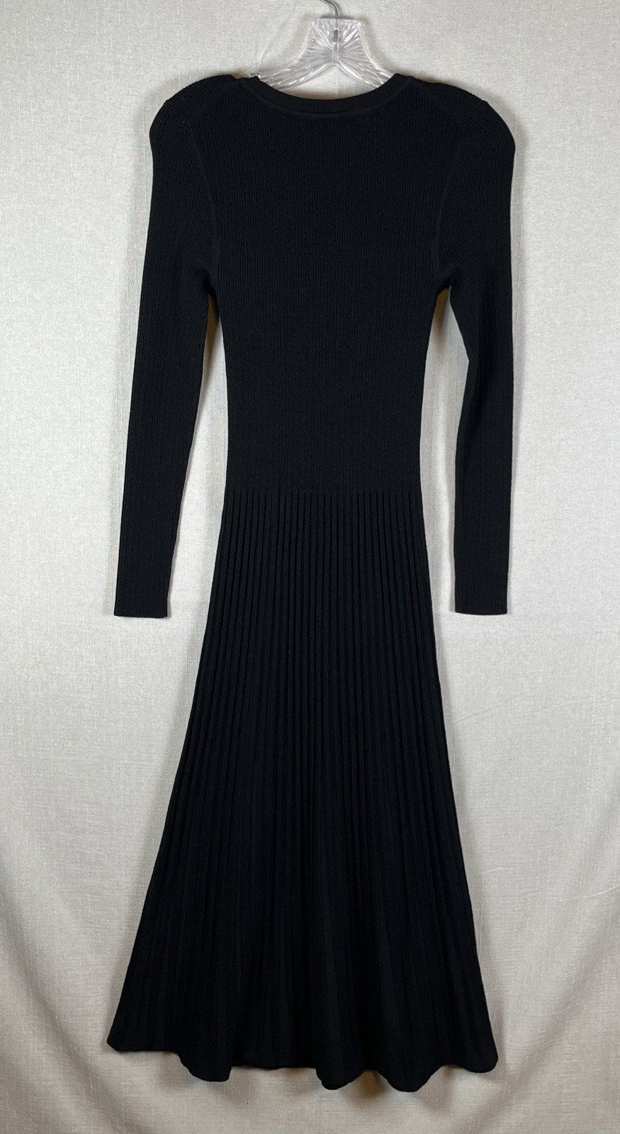 Veronica Beard Black Nami Ribbed Knit Long Sweater Dress Size XS Capsule $498