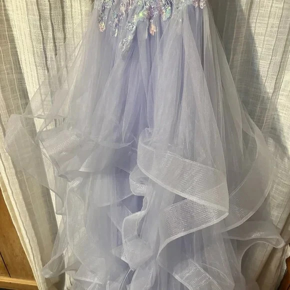 NWT Stunning Stacees Lavender Sequined Ruffled Prom Dress – Size 0
